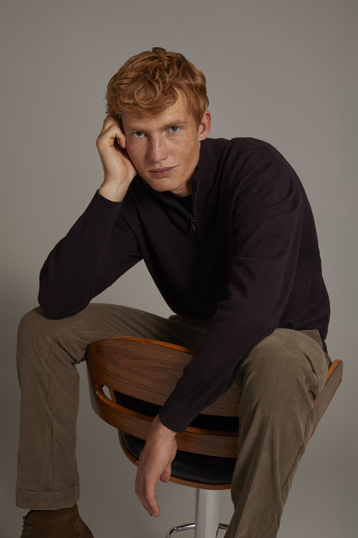 Wool blend Turtleneck sweater with zip image number 0
