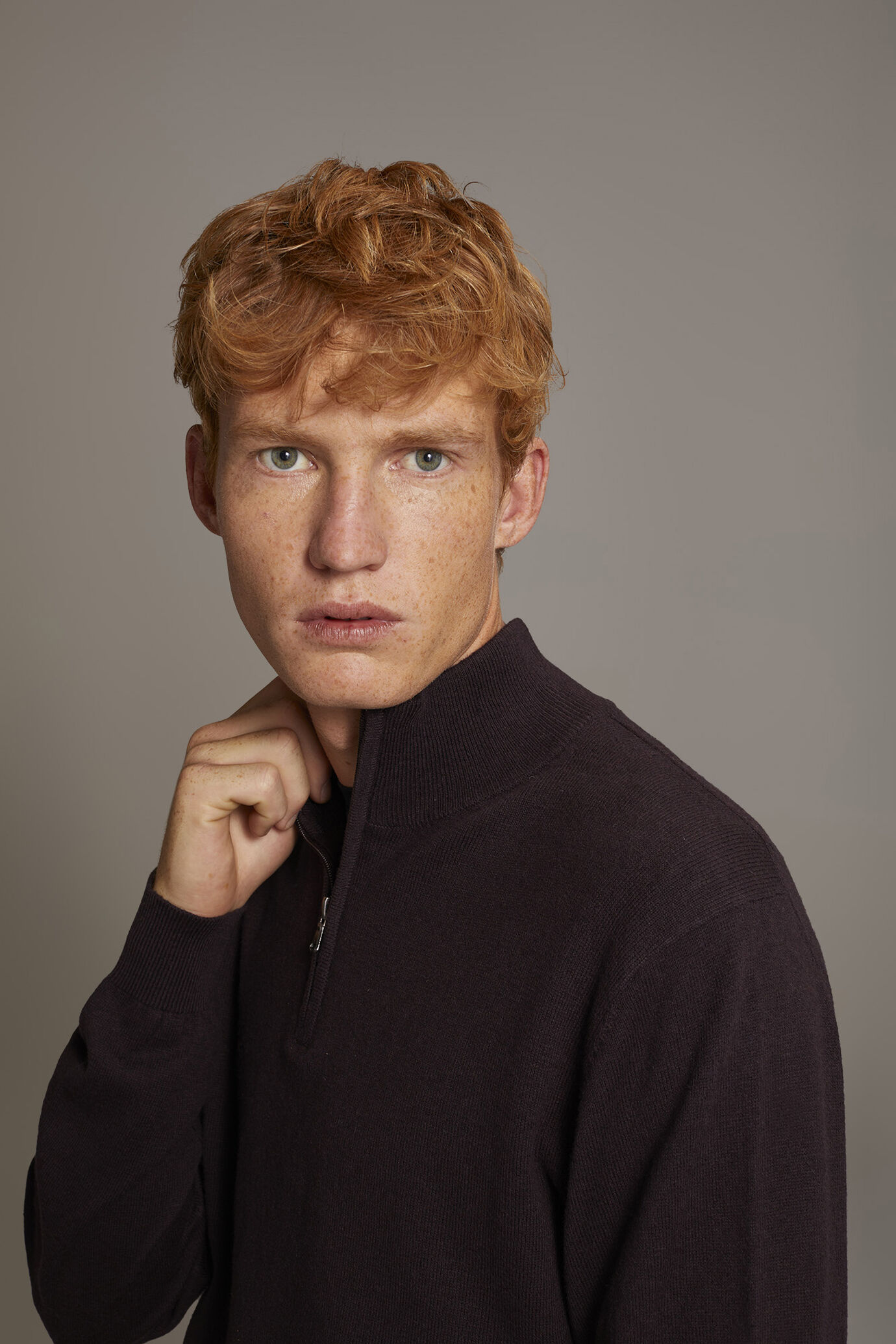Wool blend Turtleneck sweater with zip image number 2