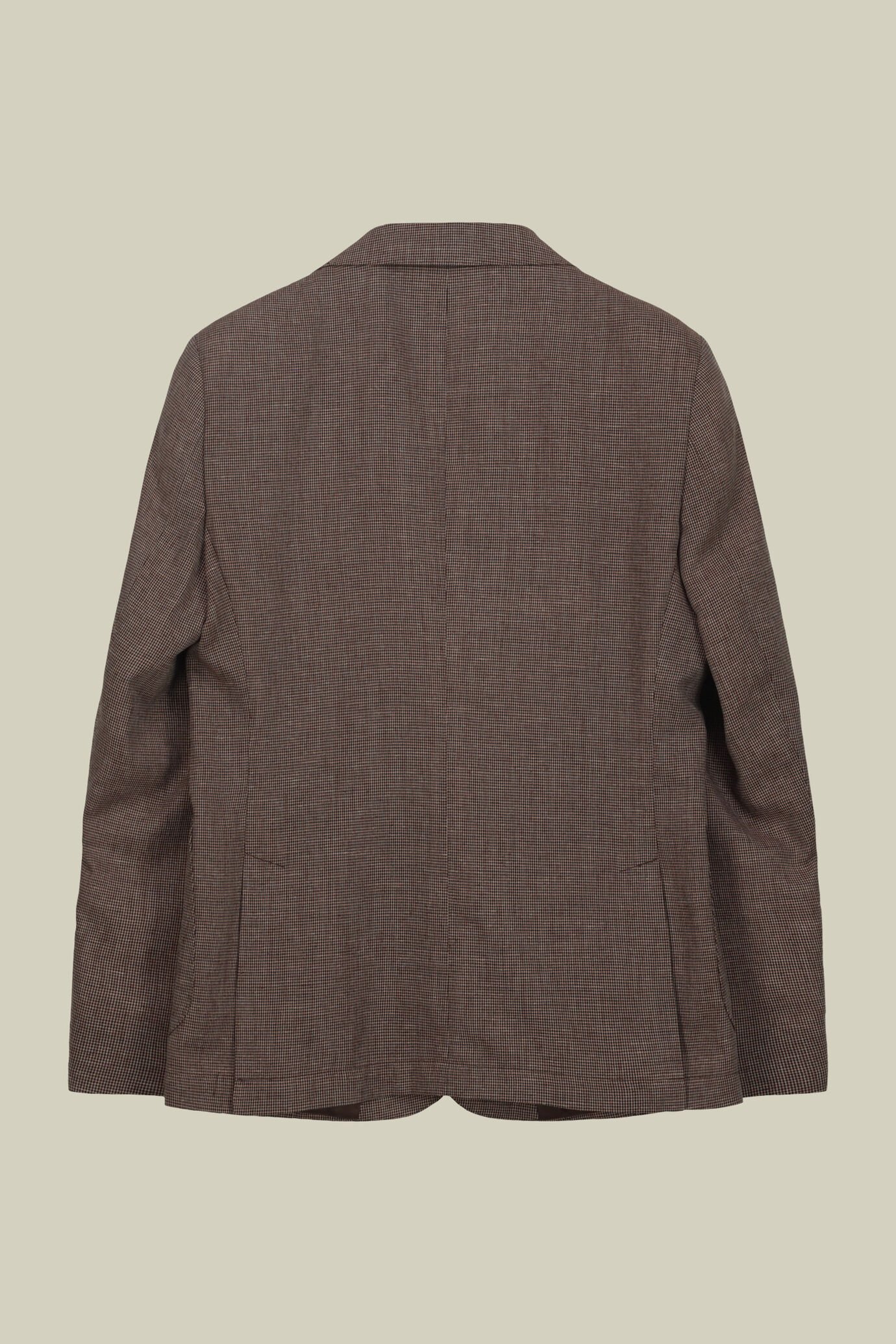 Men's jacket with micro pied-de-poule pattern in linen blend