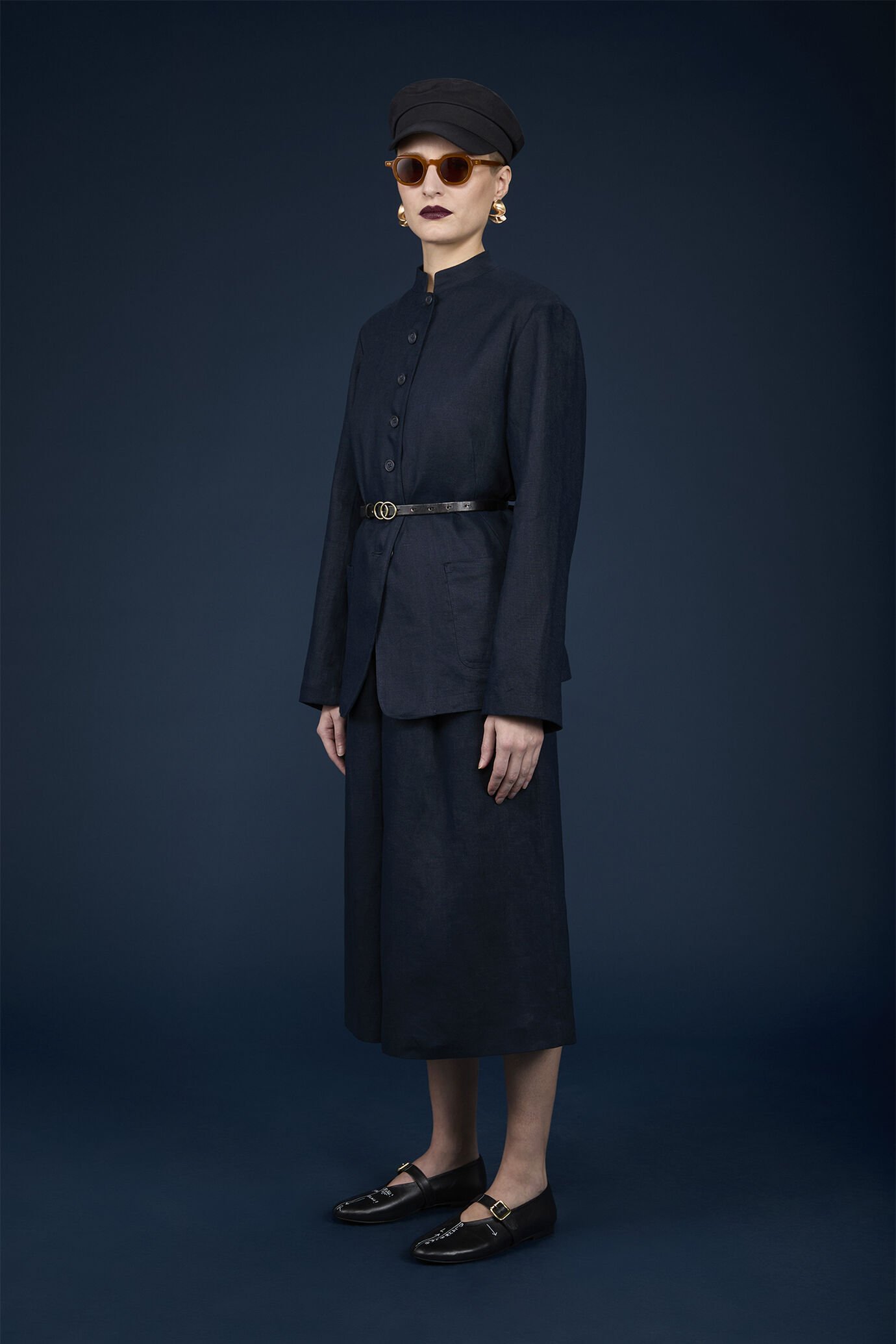 Giacca donna monopetto con collo coreano 100% lino
