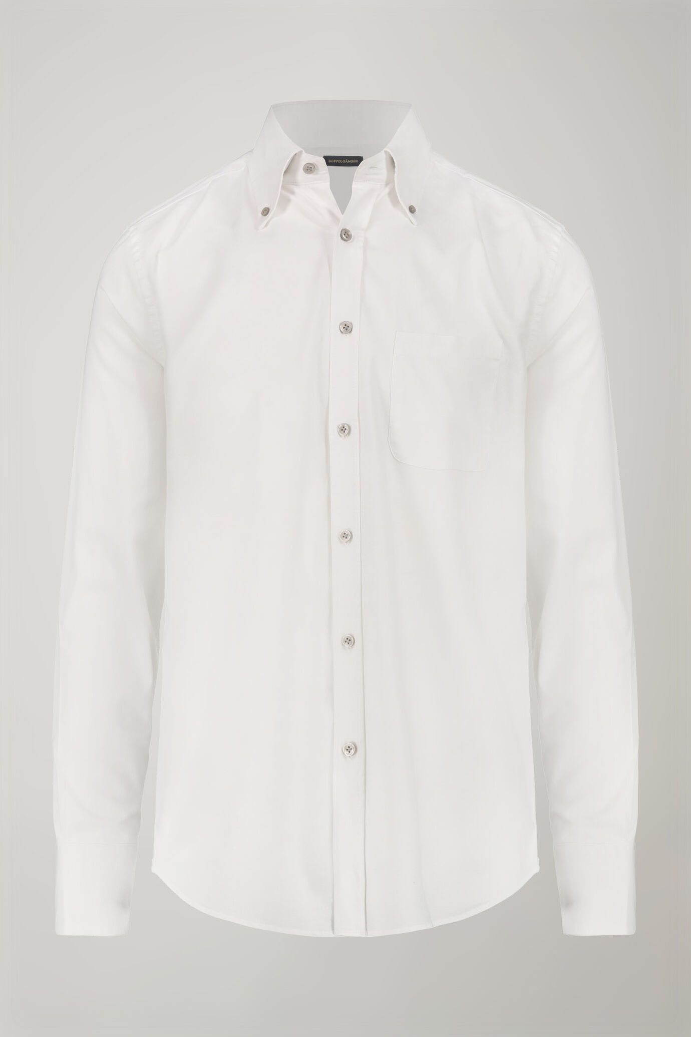 Camicia classica uomo collo button down tessuto Oxford rigato ultra leggero tinta unita comfort fit image number 5