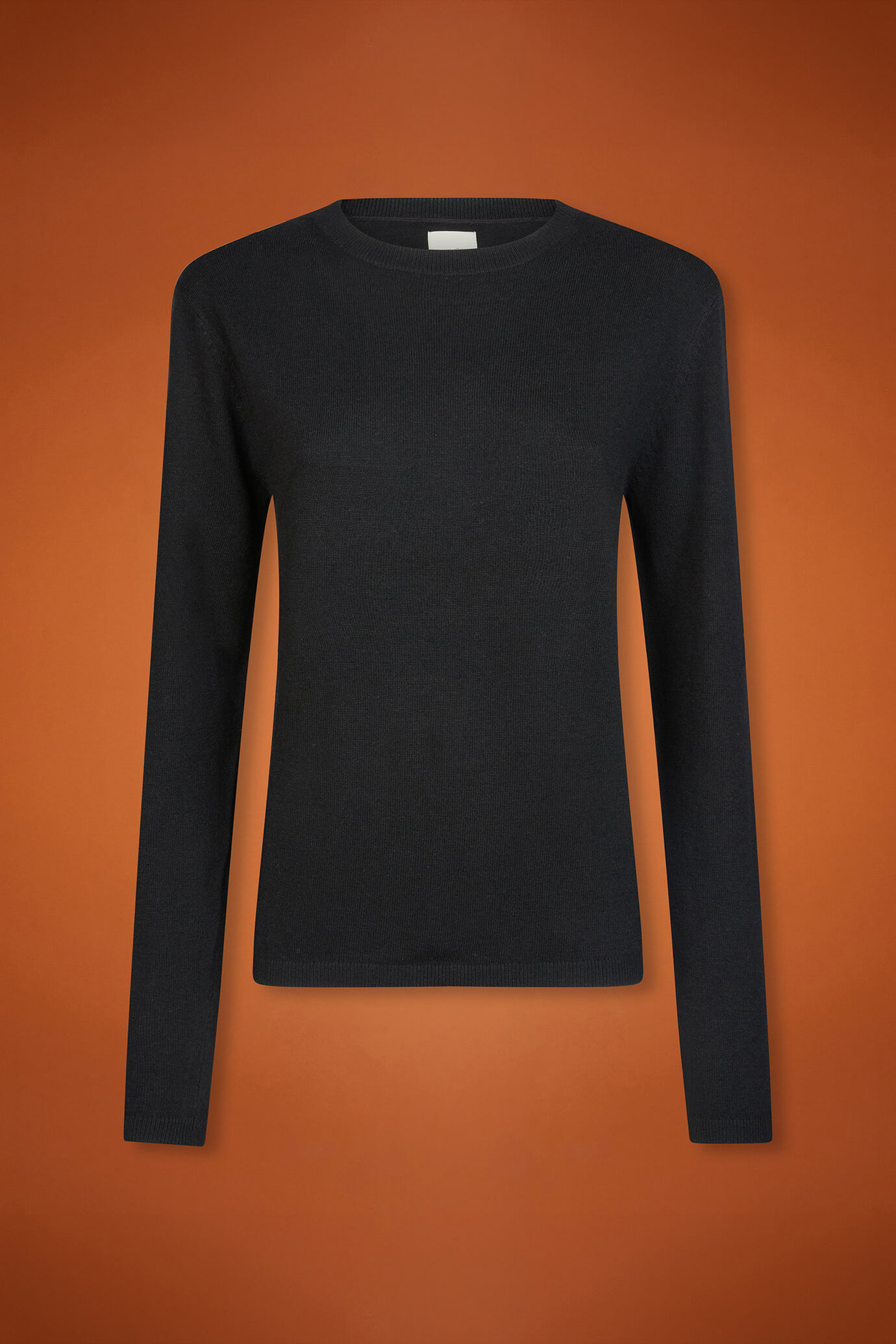 Maglia donna girocollo misto lana e cachemire regular fit image number 5