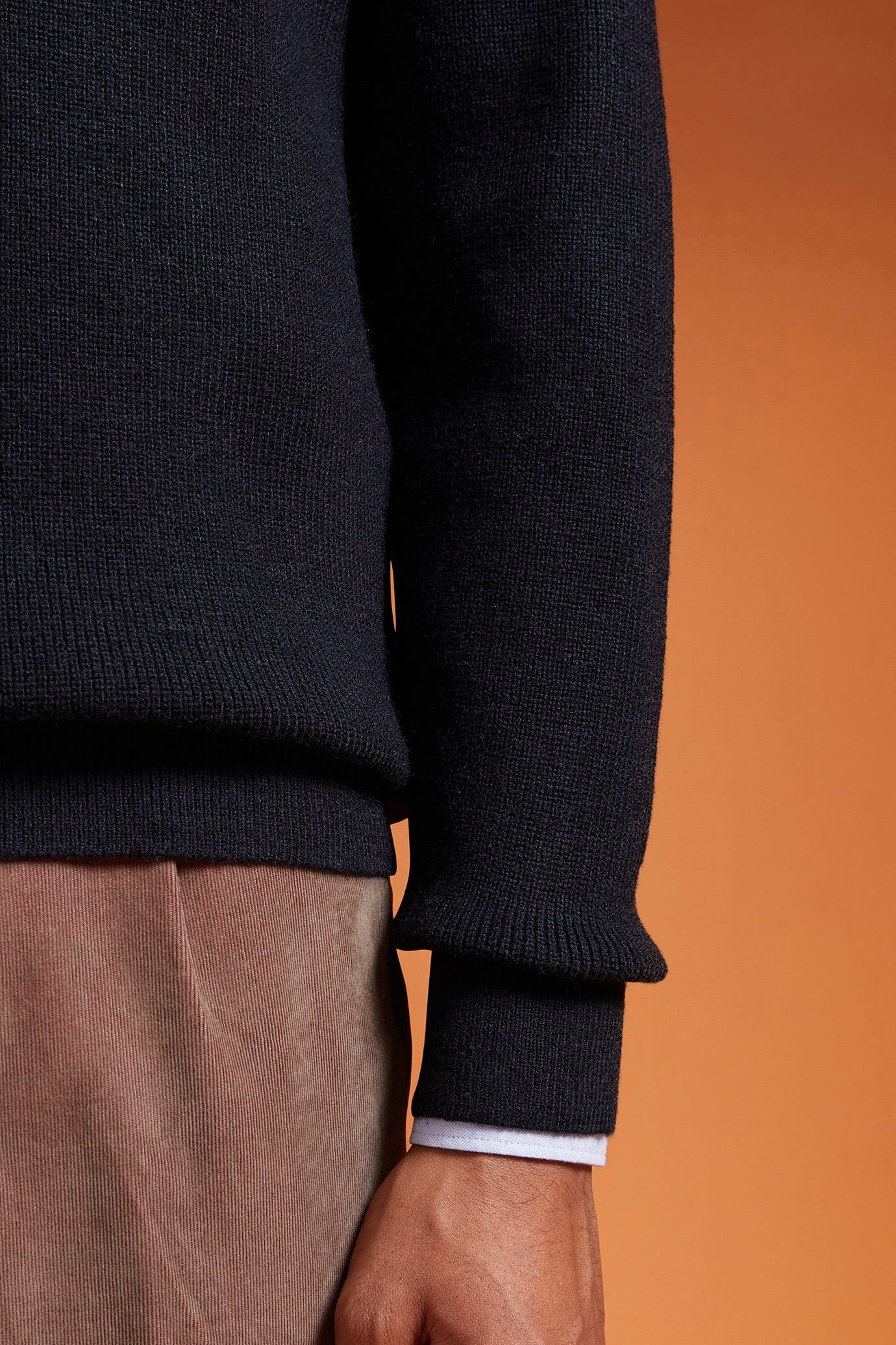 Men's ribbed knit crew neck jumper in a regular fit image number 3