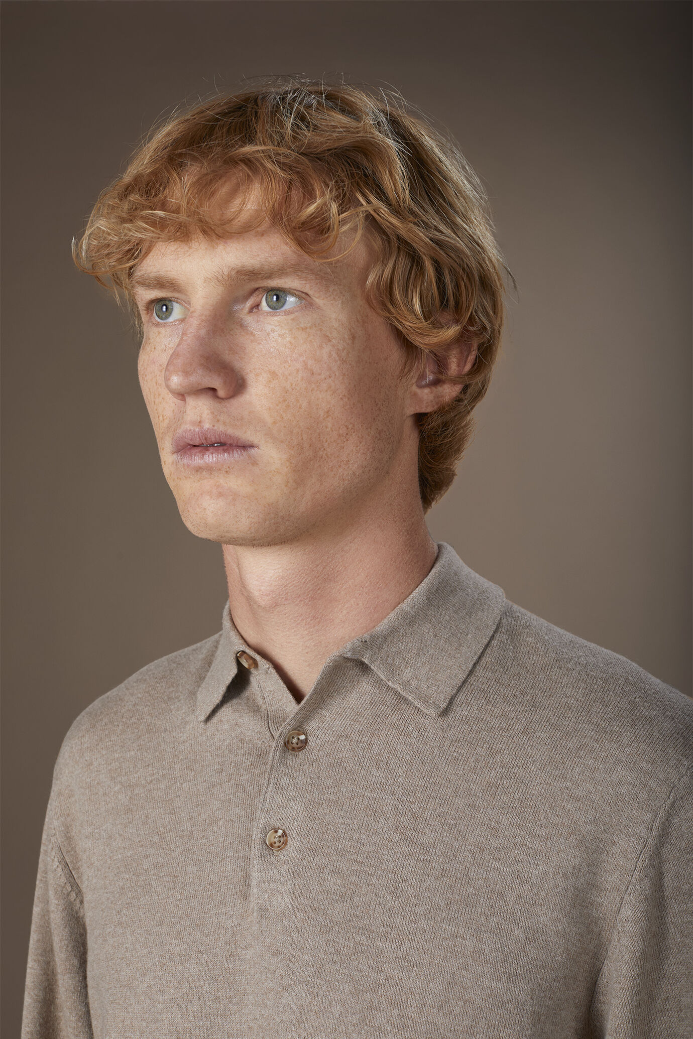 Maglia polo uomo in misto lana e cotone regular fit image number 2