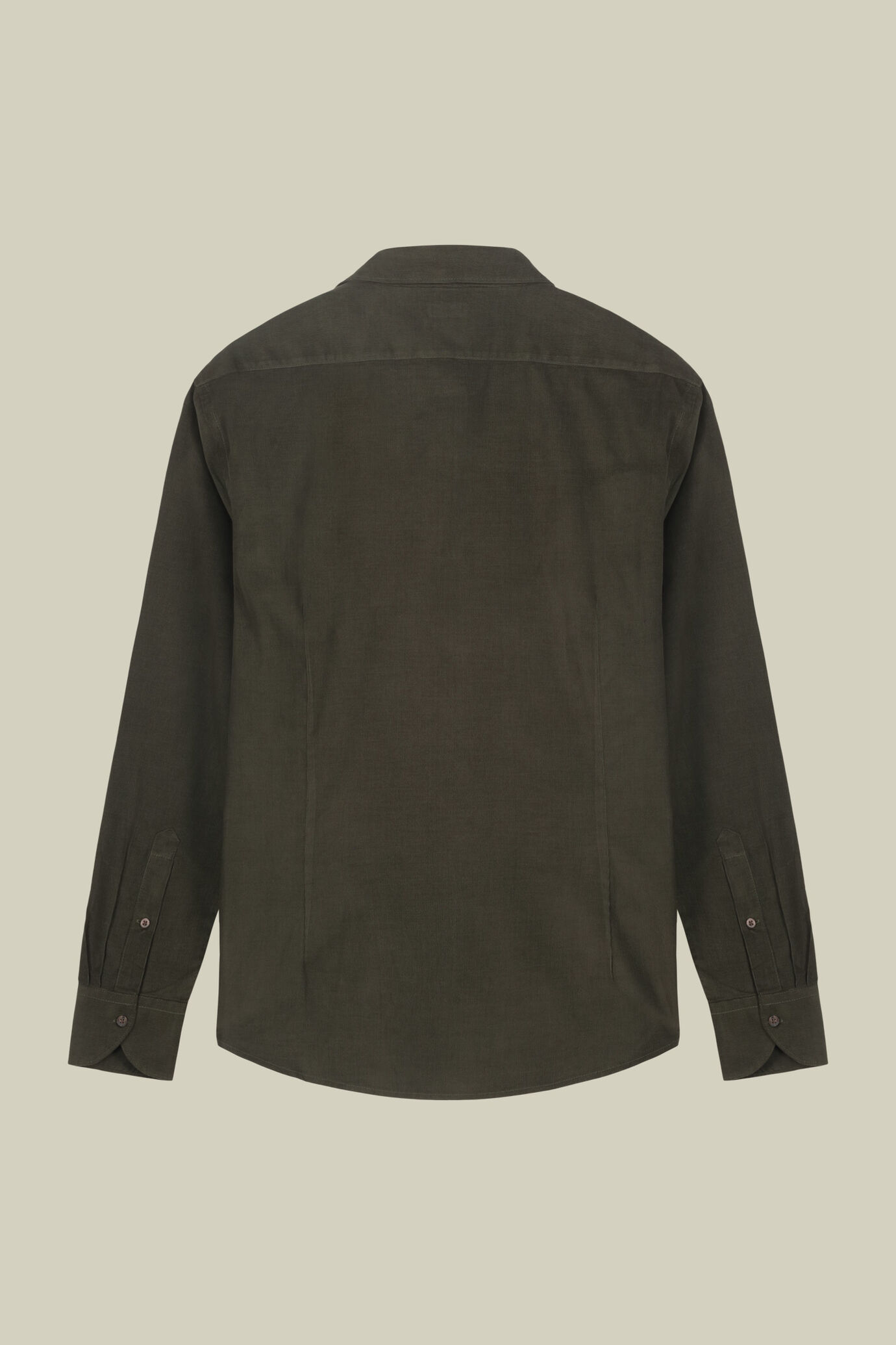 Camicia uomo casual 100% cotone tessuto velluto 1000 righe tinta unita image number 5