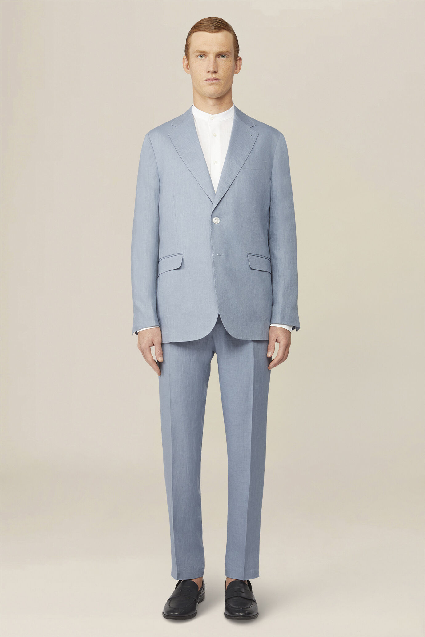 Abito uomo monopetto 100% lino regular fit image number 1