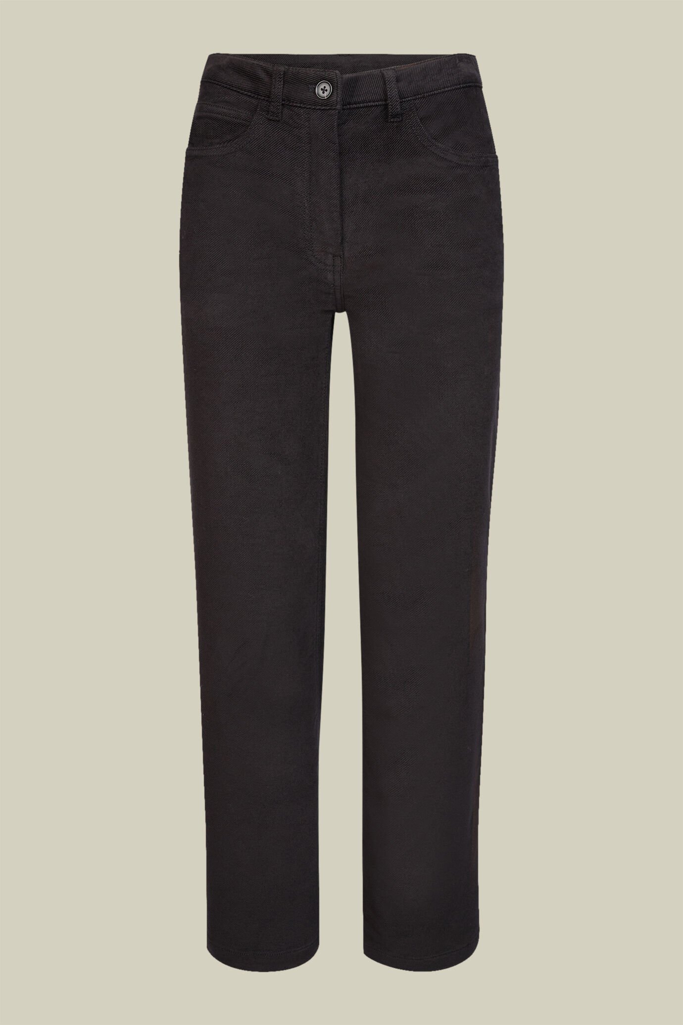 5-Pocket-Hose aus Samt mit geradem Bein für Damen aus Denim in normaler Passform image number 0