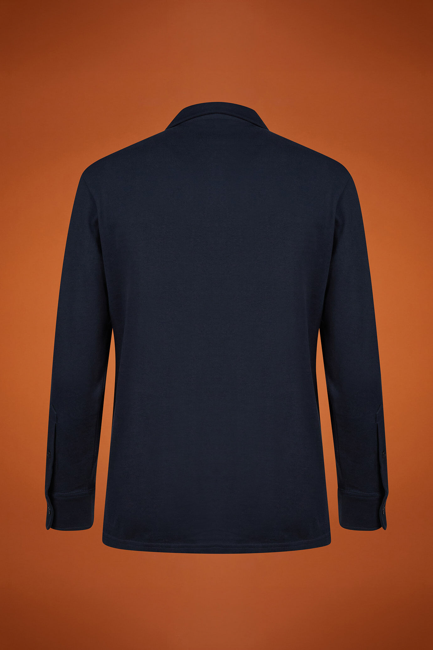 Polo camicia uomo manica lunga con collo classico 100% cotone regular fit image number 5