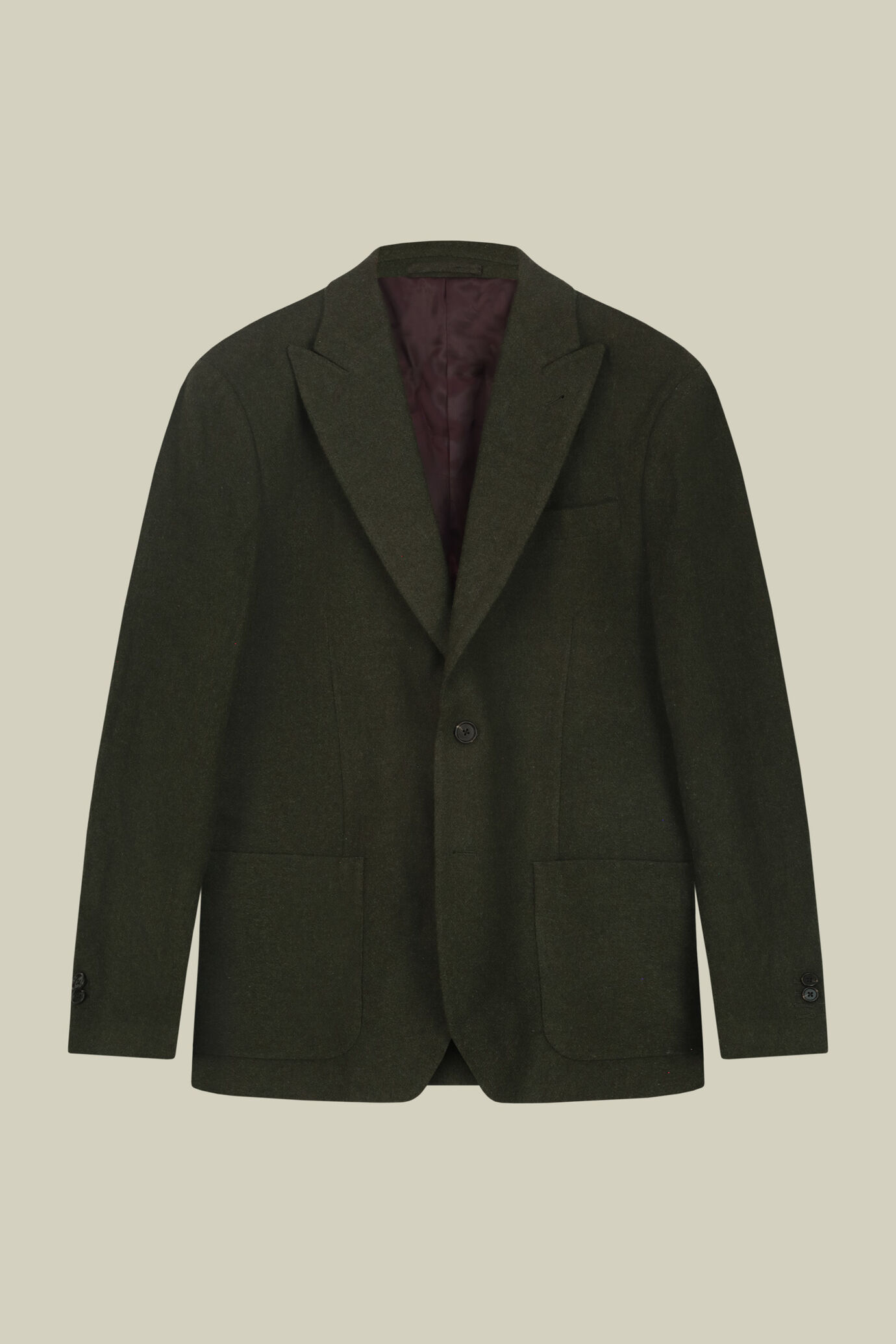 Veste homme simple boutonnage en laine mélangée et motif Herringbone coupe regular fit image number 4