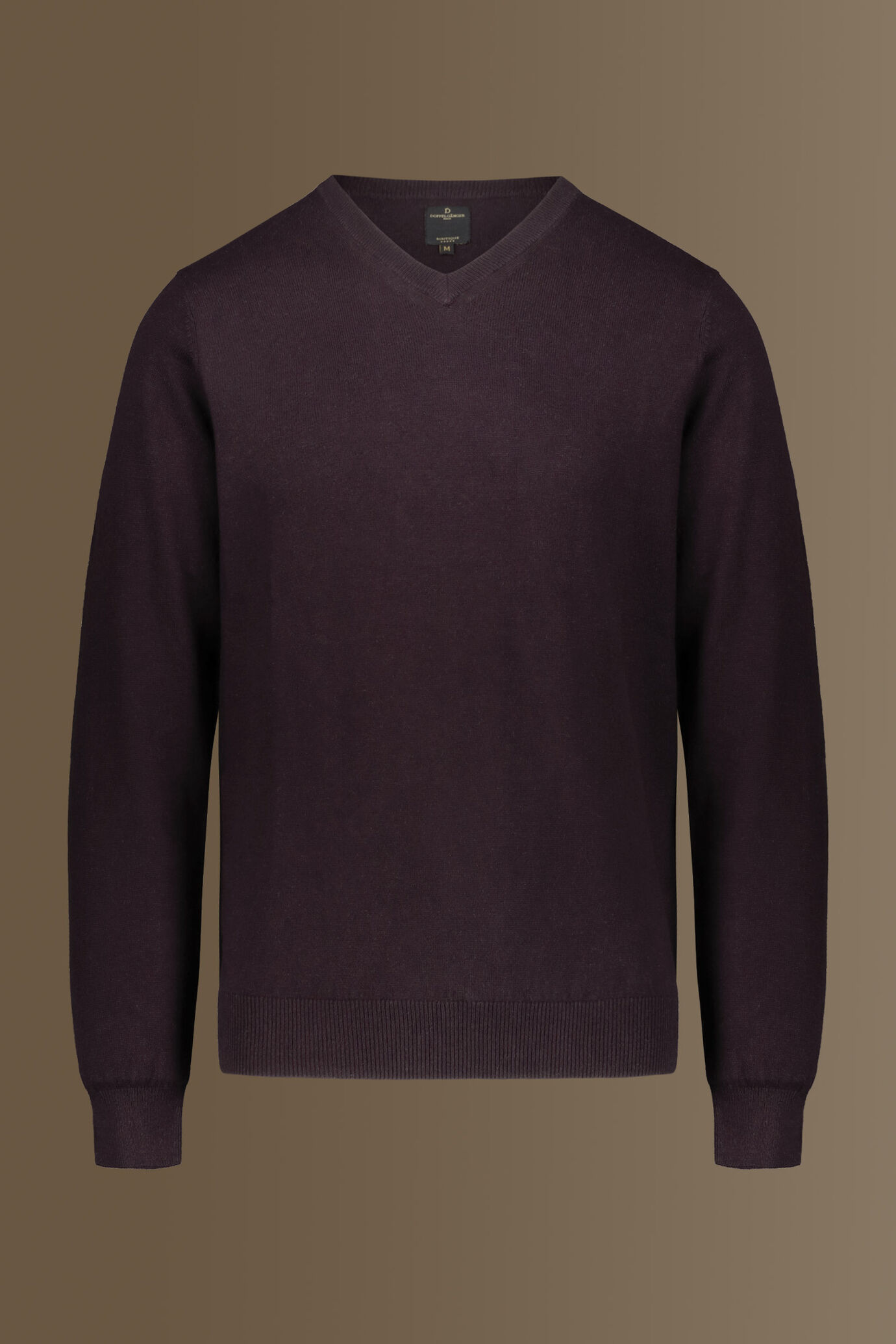 Maglia scollo a "v" misto lana e cotone image number 3