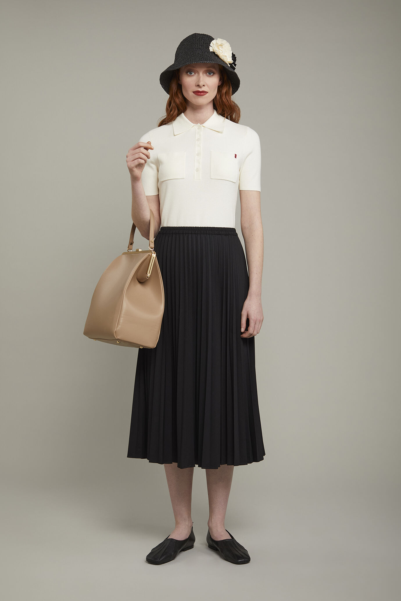 Women's pleated skirt regular fit image number 0