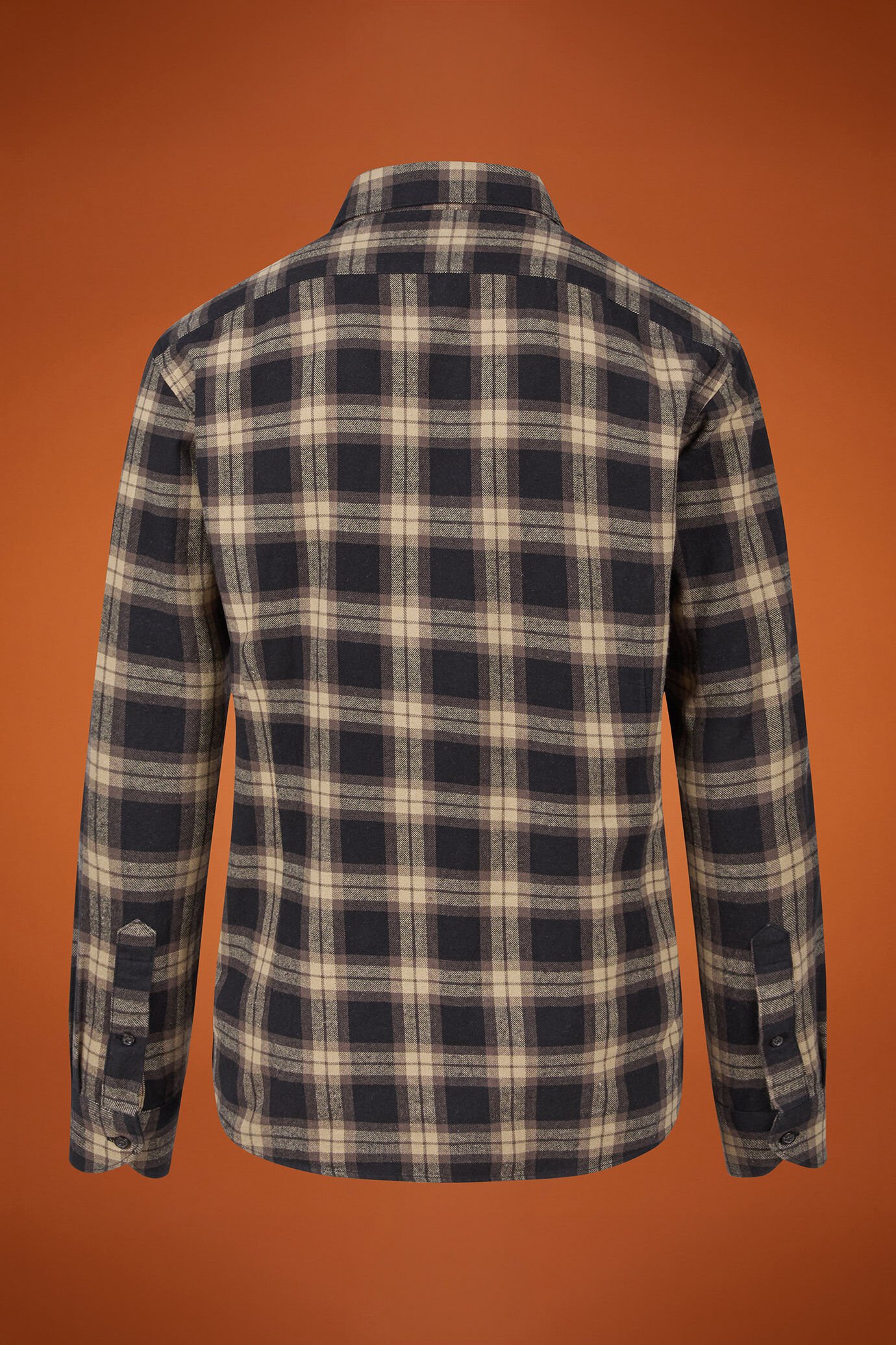 Chemise décontractée pour homme à col classique, 100% coton, en flanelle à carreaux, coupe confort image number 5