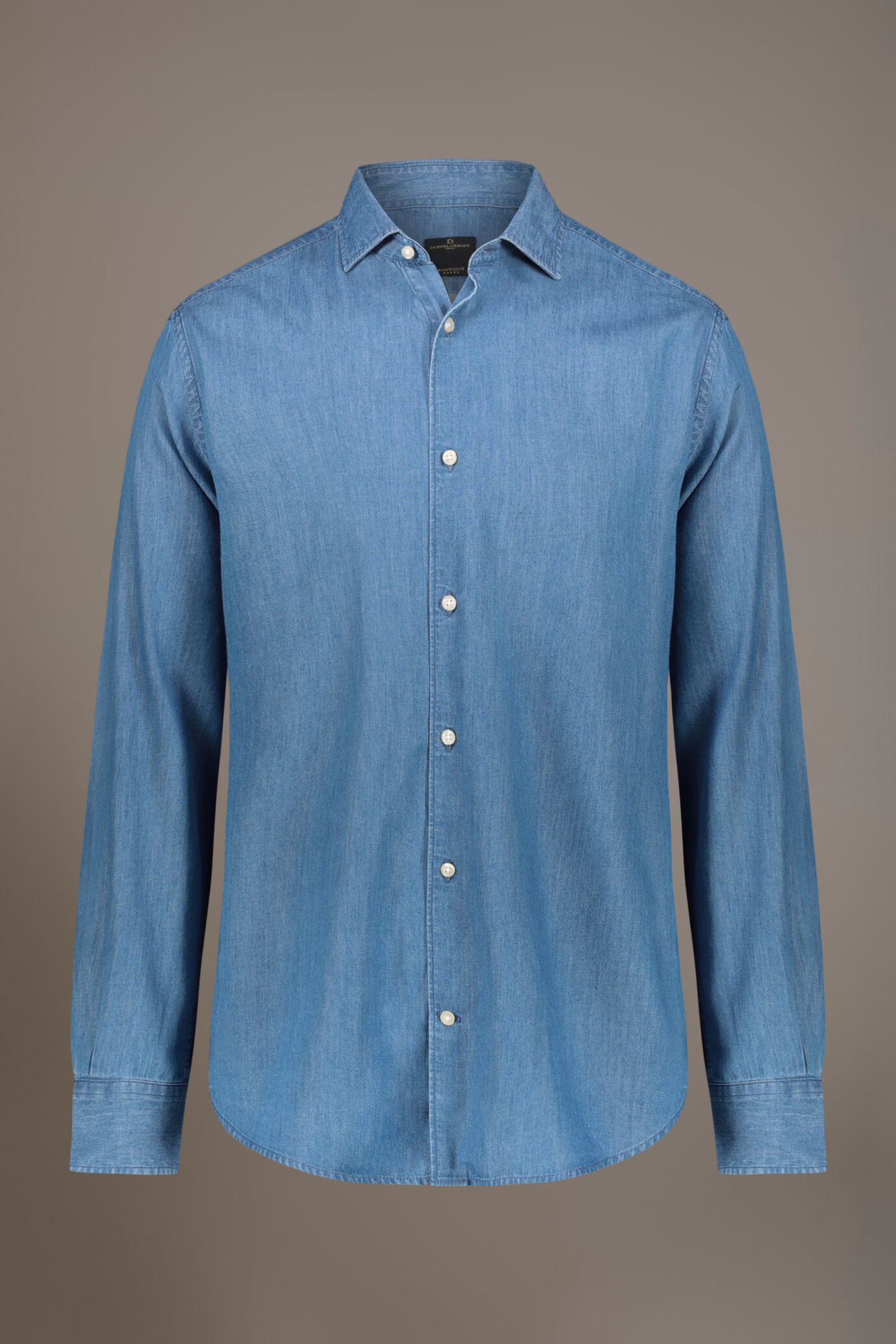 Casual denim shirt french collar comfort fit image number 3