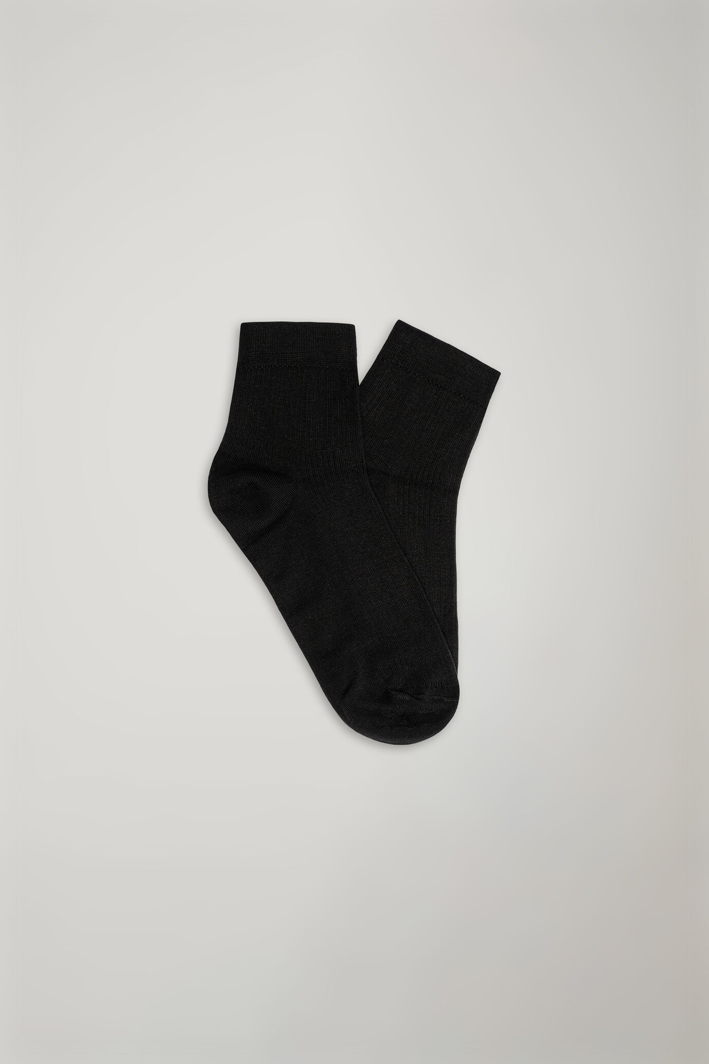 Socken aus Baumwollgemisch mit niedrigem Schnitt, einfarbig, Rippenstrick made in italy