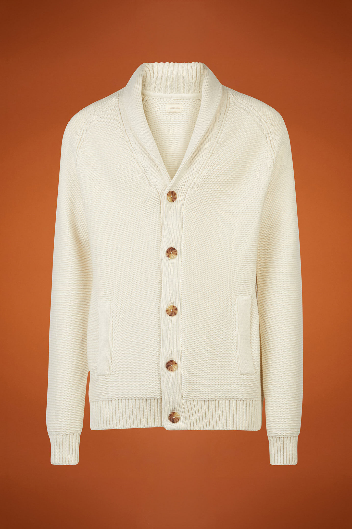 Men's regular fit shawl neck cardigan in 100% cotton image number 4