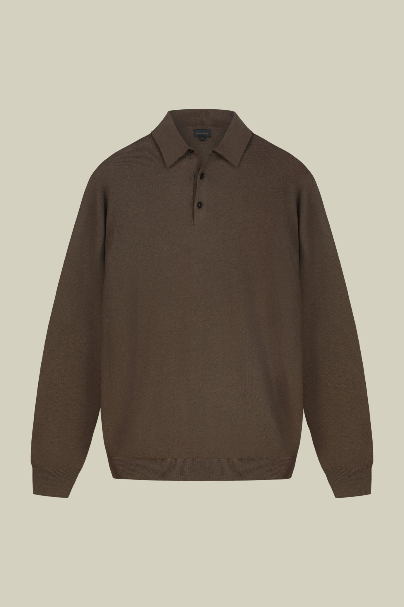 Men's polo shirt in wool and cotton blend regular fit image number 4