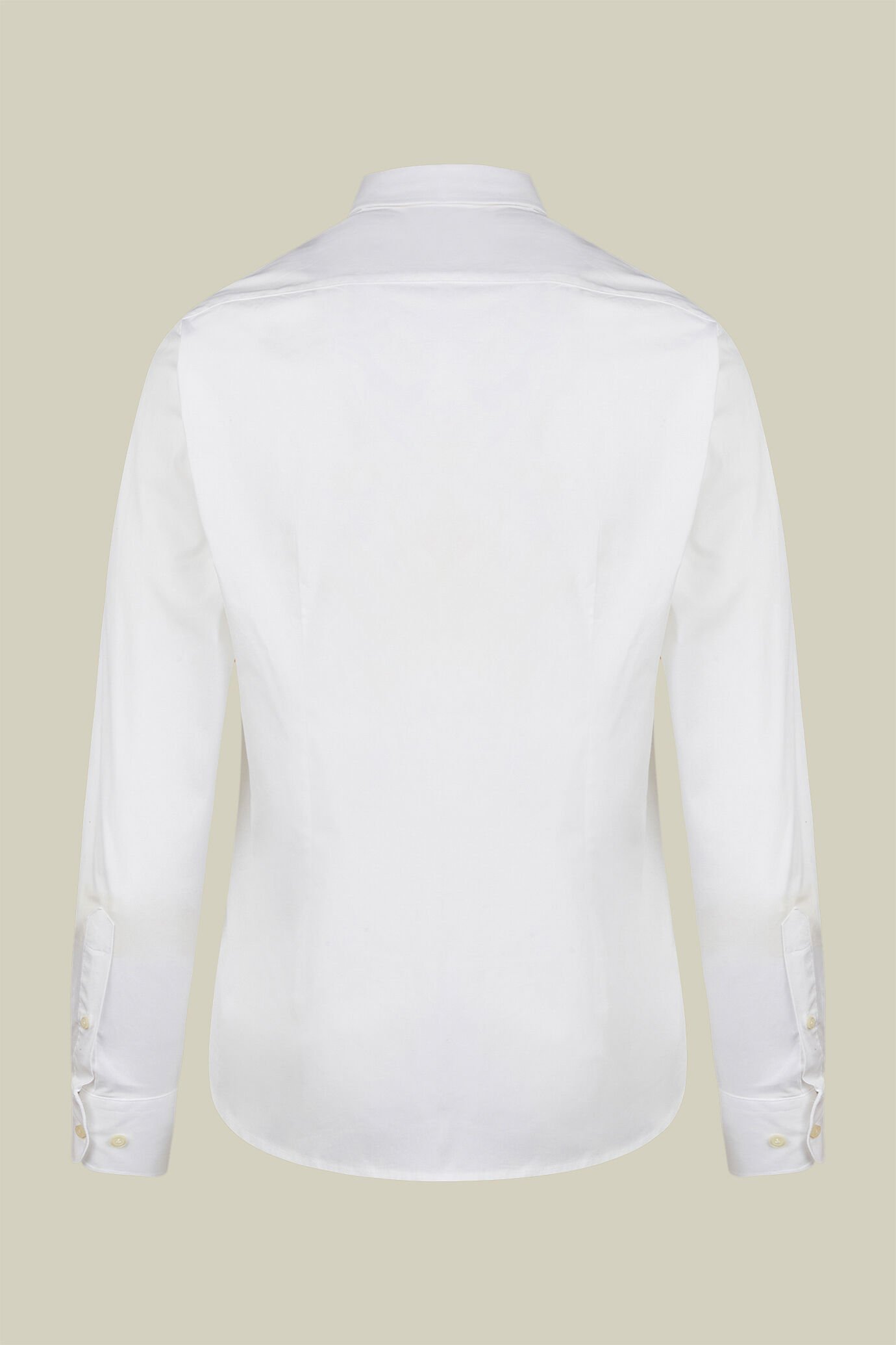 Camicia classica collo francese uomo tinta unita fiammato image number 5