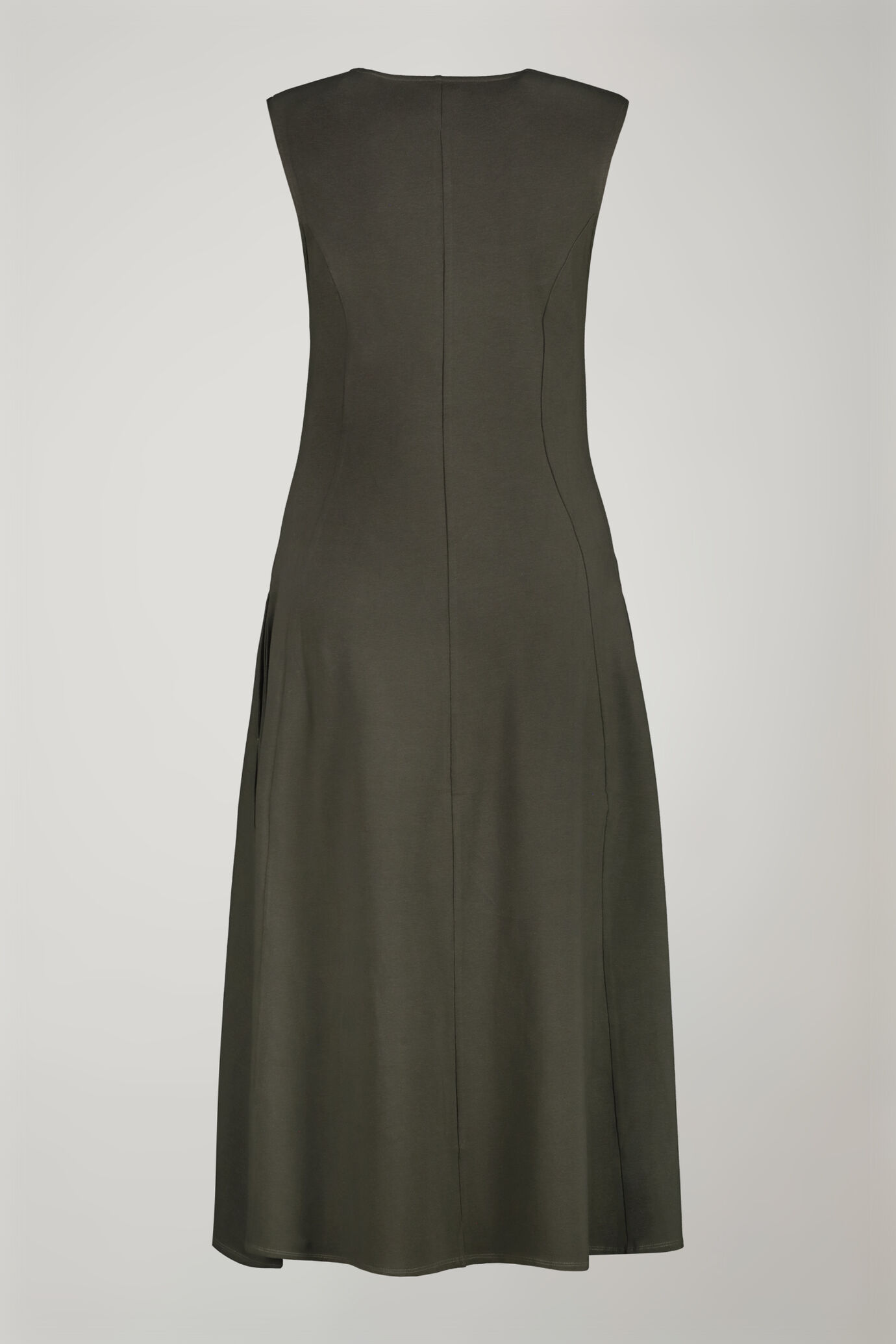 Robe midi pour femme, sans manches, en jersey de coton stretch coupe r&eacute;guli&egrave;re image number 5