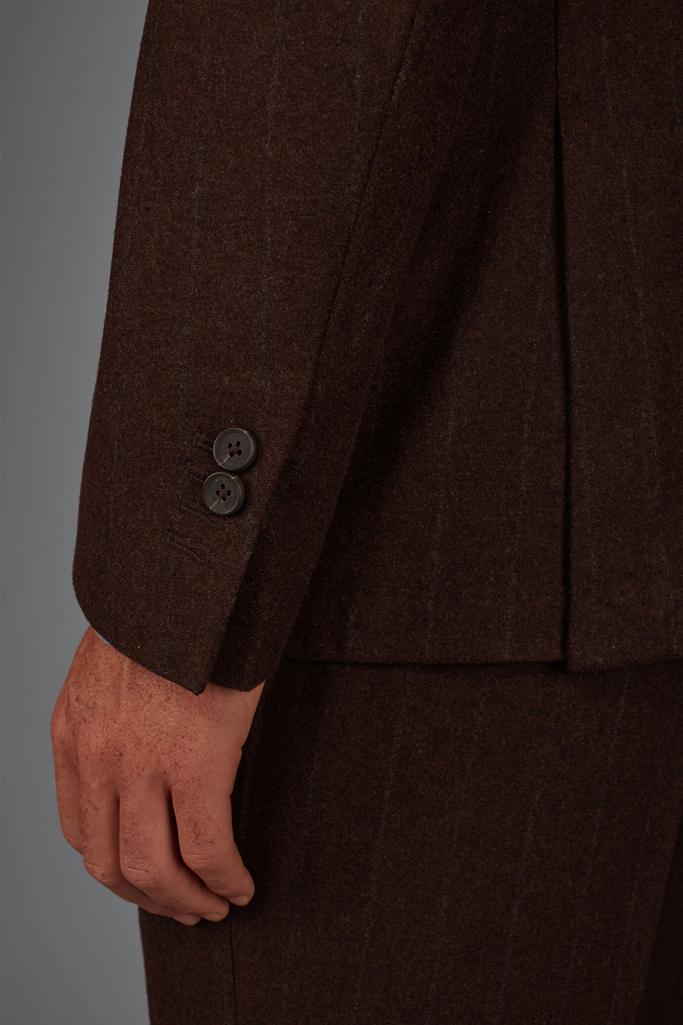 Veste homme sans doublure au double boutonnage en laine m&eacute;lang&eacute;e &agrave; tissu &agrave; rayures image number 3