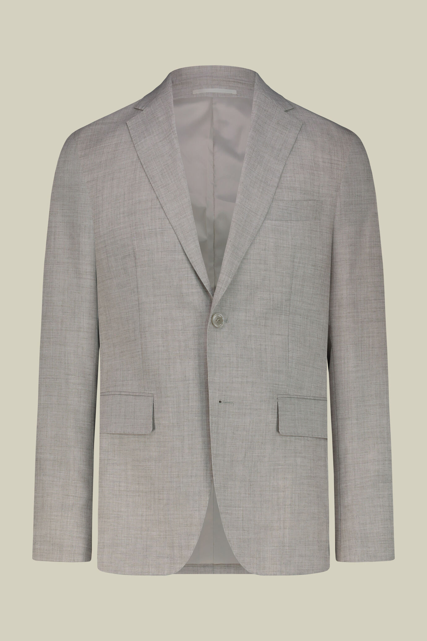 Costume homme à un bouton en tissu grisaille, coupe regular image number 0