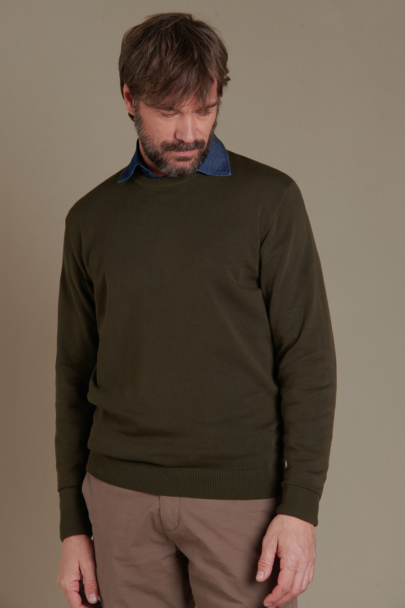 Maglia giro collo puro cotone image number 0