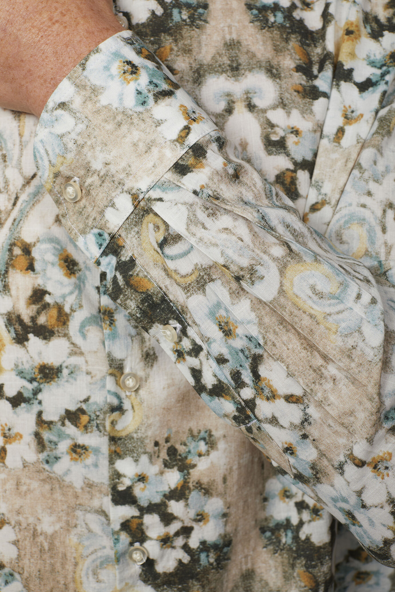 Herren-Freizeithemd mit klassischem Kragen aus 100 % Baumwoll-Musselin mit Print in bequemer Passform image number 3