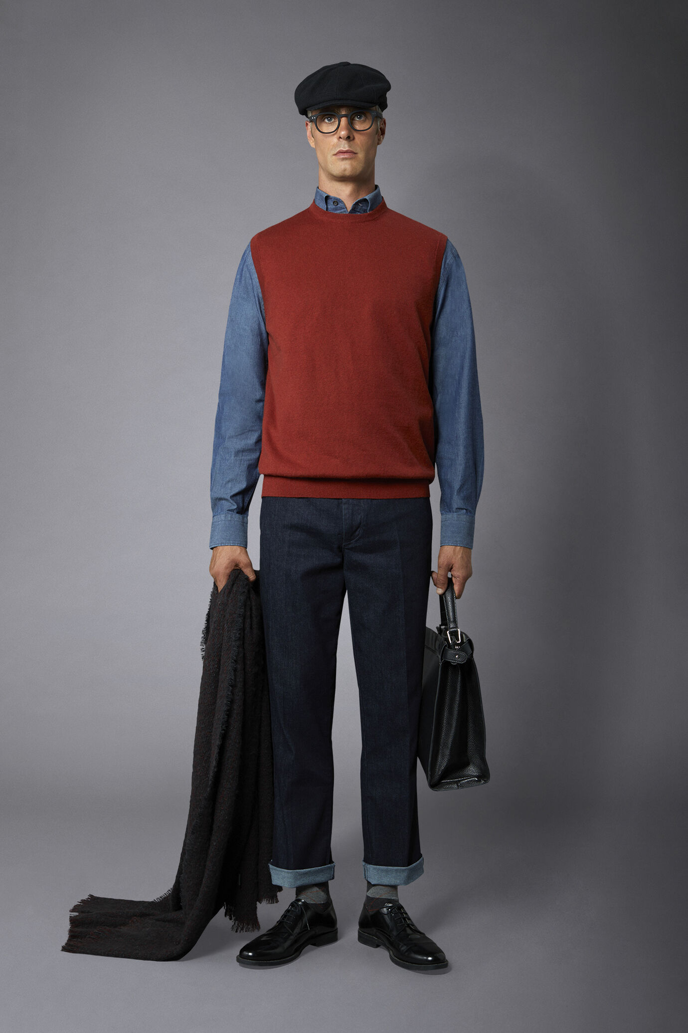 Gilet uomo girocollo lana e cotone image number 0