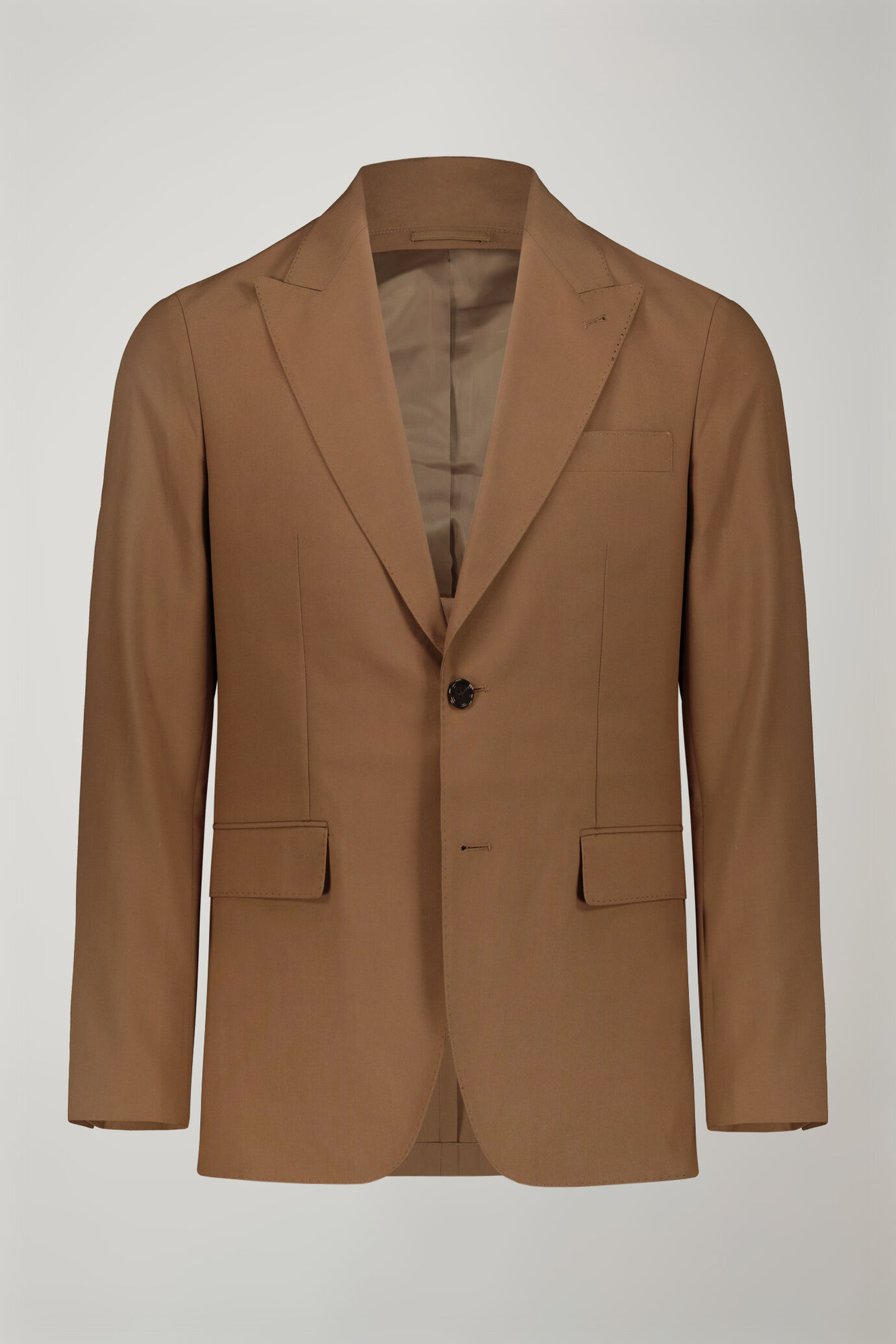 Men's single-breasted suit with peaked lapels regular fit fabric image number 4