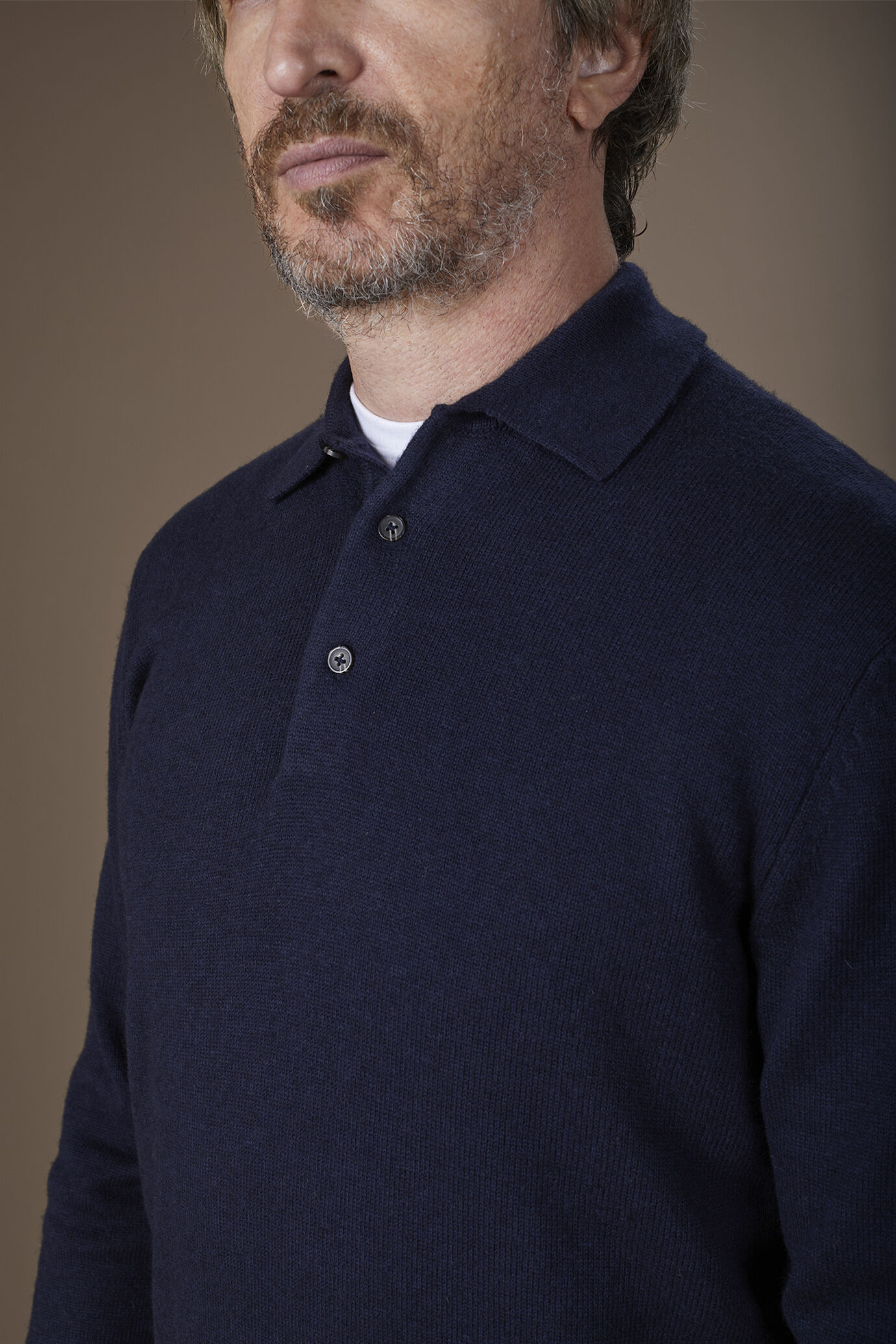 Herren-Polo aus Wolle und Baumwolle in normaler Passform image number 2