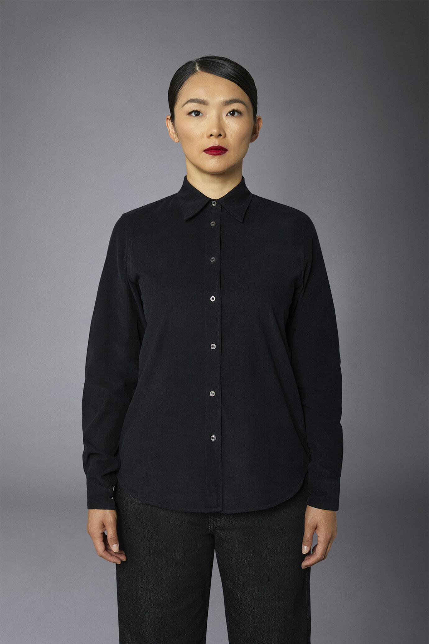 Women's casual shirt needlecord washed velvet image number 2
