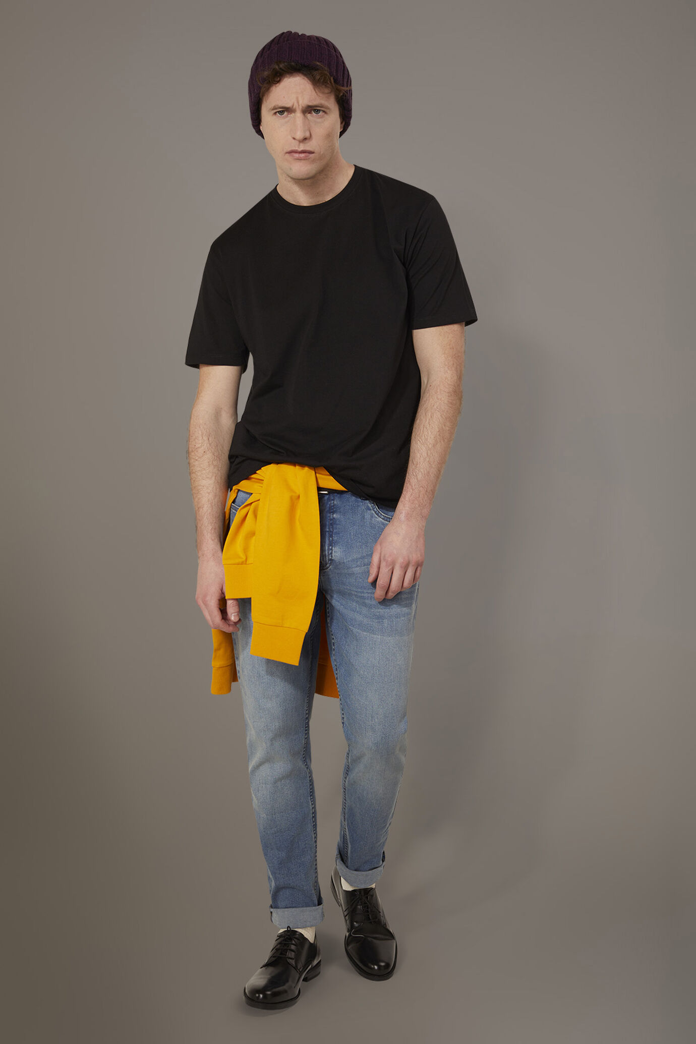 Jeans 5 pockets regular fit denim fabric image number 1