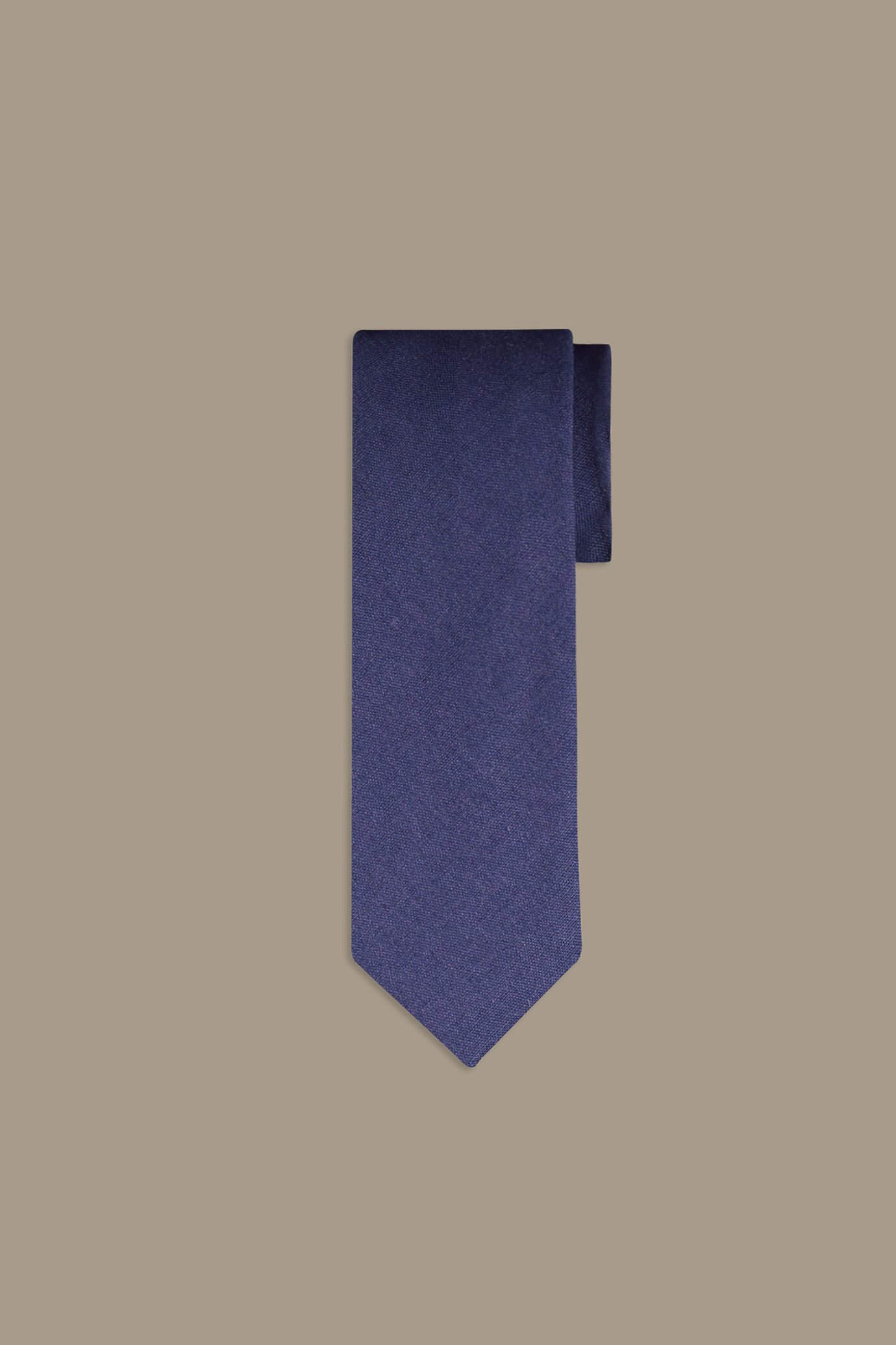 Cravatta uomo misto lino e cotone tinta unita image number 0