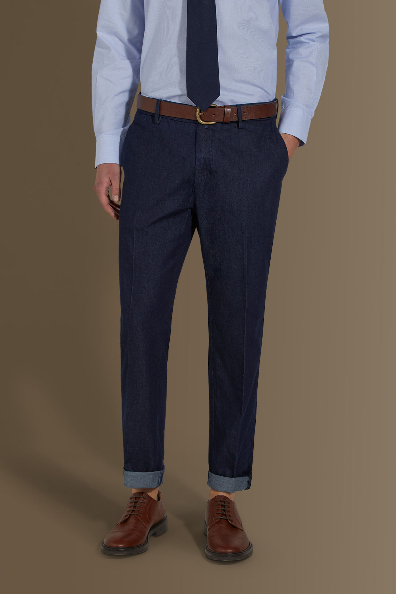 Pantalone chino uomo in denim image number 1