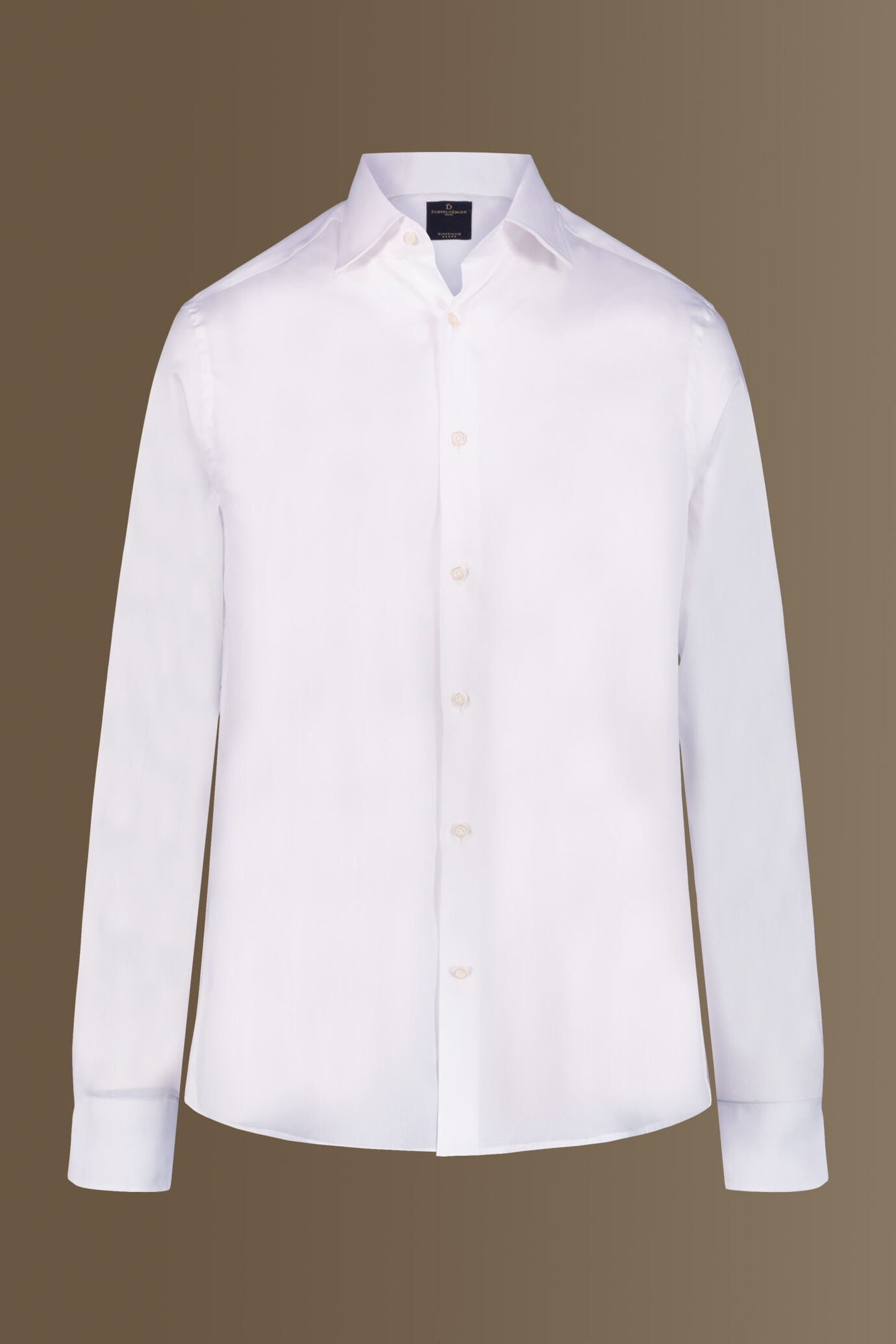 Camicia classica bianca uomo collo francese tinta unita twill image number 4