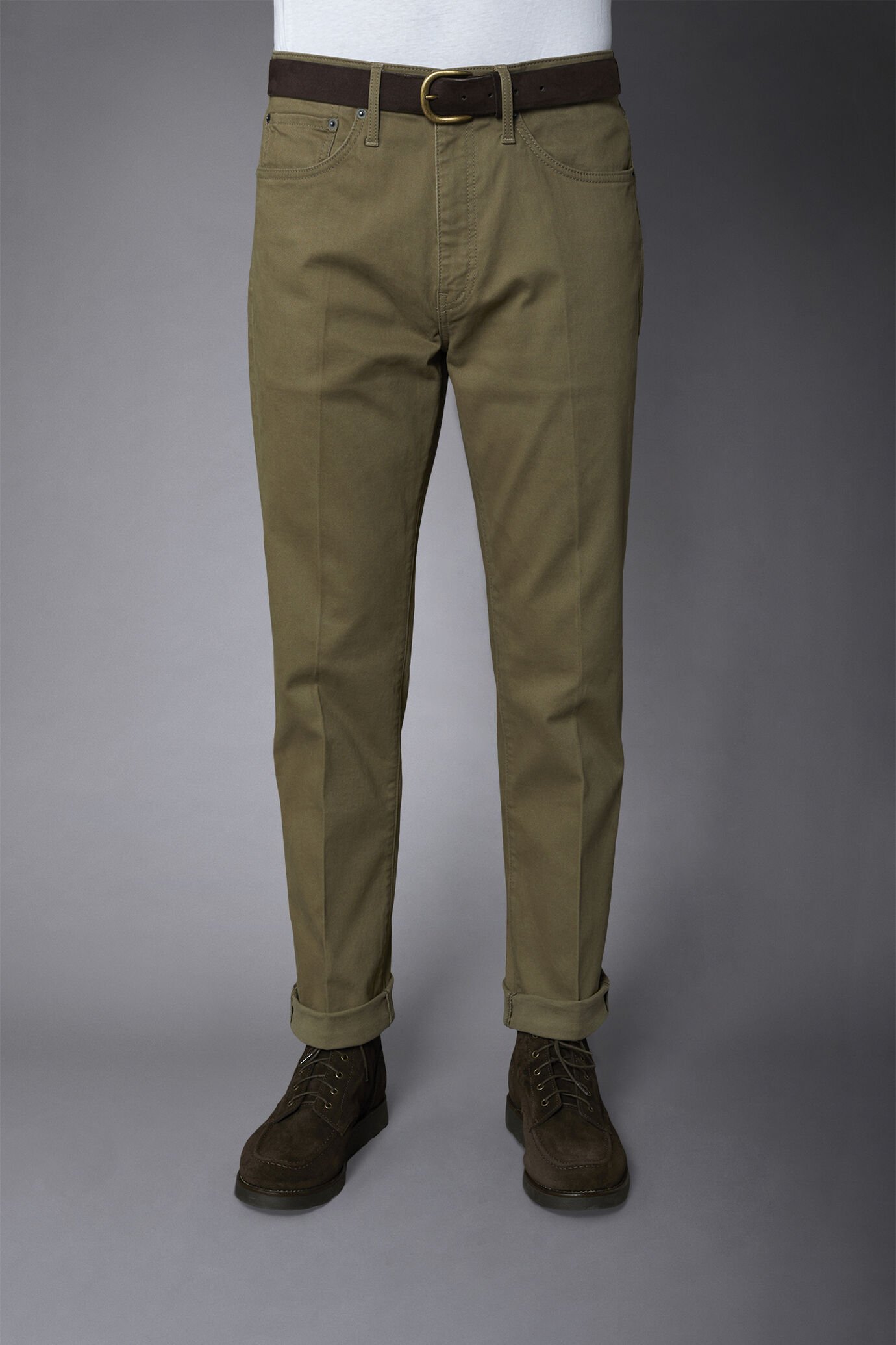 Pantalone uomo 5 tasche tessuto twill lavato regular fit image number 3