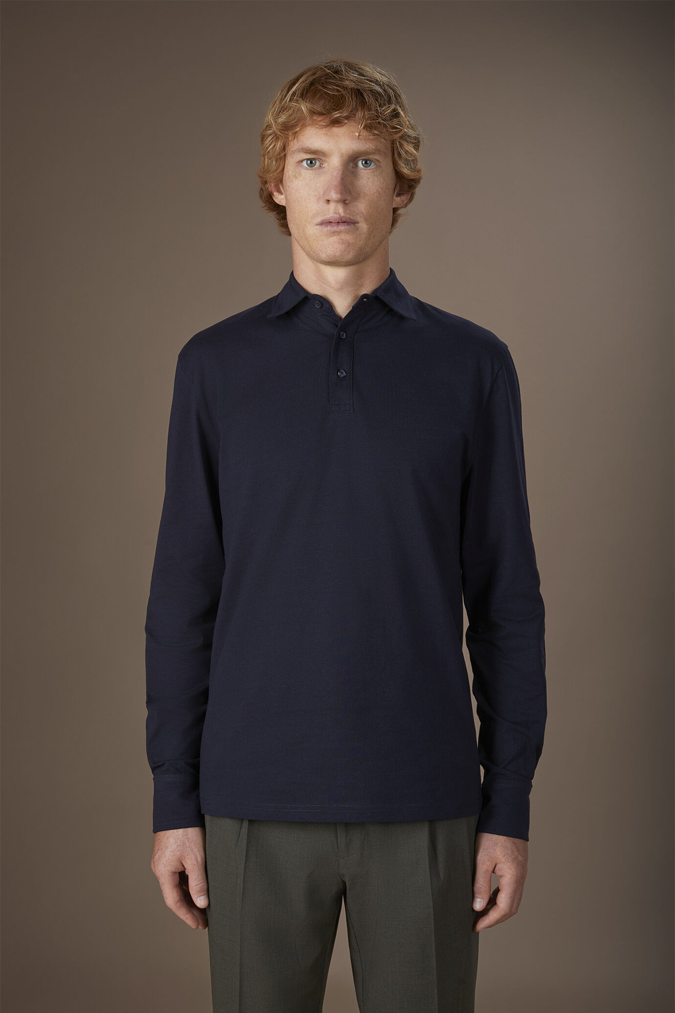 Men's polo shirt in 100% cotton regular fit image number 0