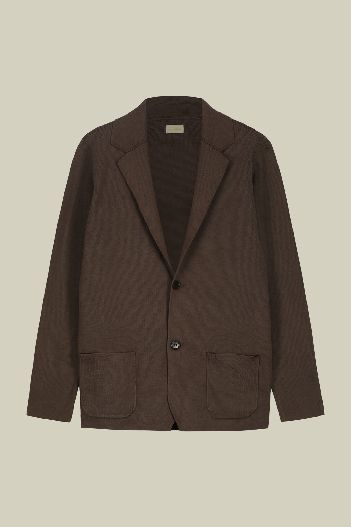 Strickjacke für Herren mit aufgesetzten Taschen aus 100 % Punto-Milano-Baumwolle