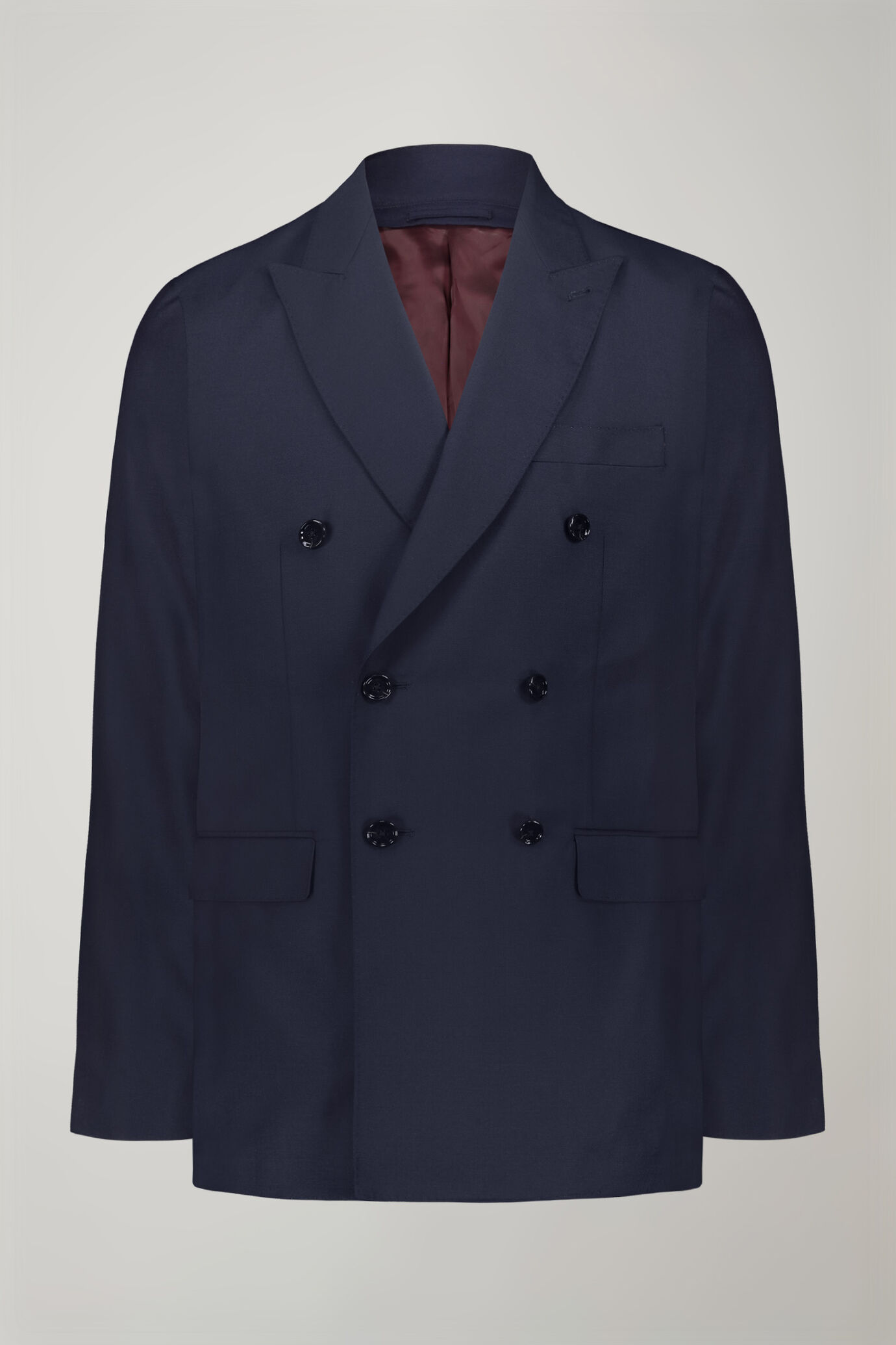 Men's double-breasted Wool Blend suit with classic single-breasted trousers and unlined double-breasted jacket with regular fit lance lapels image number 4