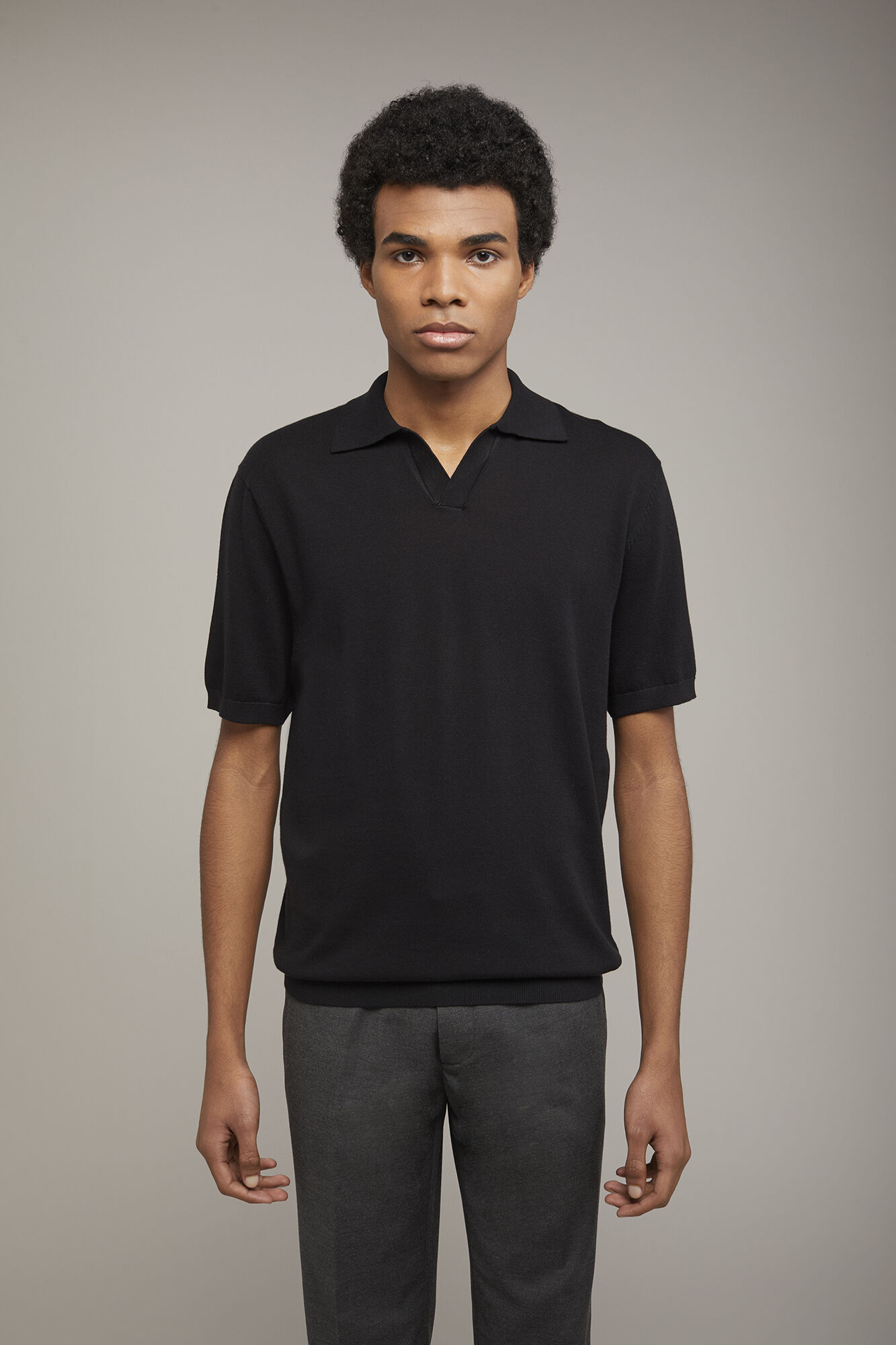 Polo in maglia uomo collo derby 100 cotone con manica corta regular fit Doppelganger Maglie Uomo Online