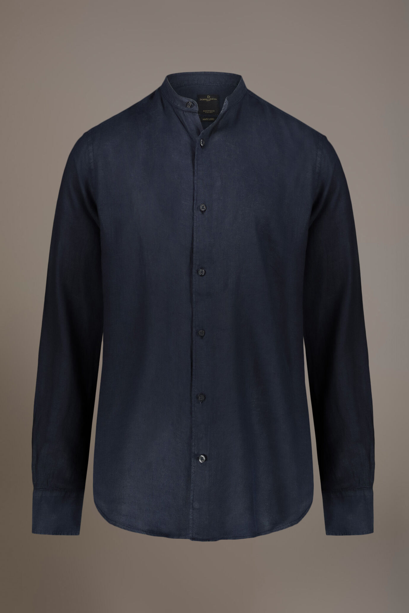 Chemise décontracté col à la coréenne fit confortable 100% lin image number 3