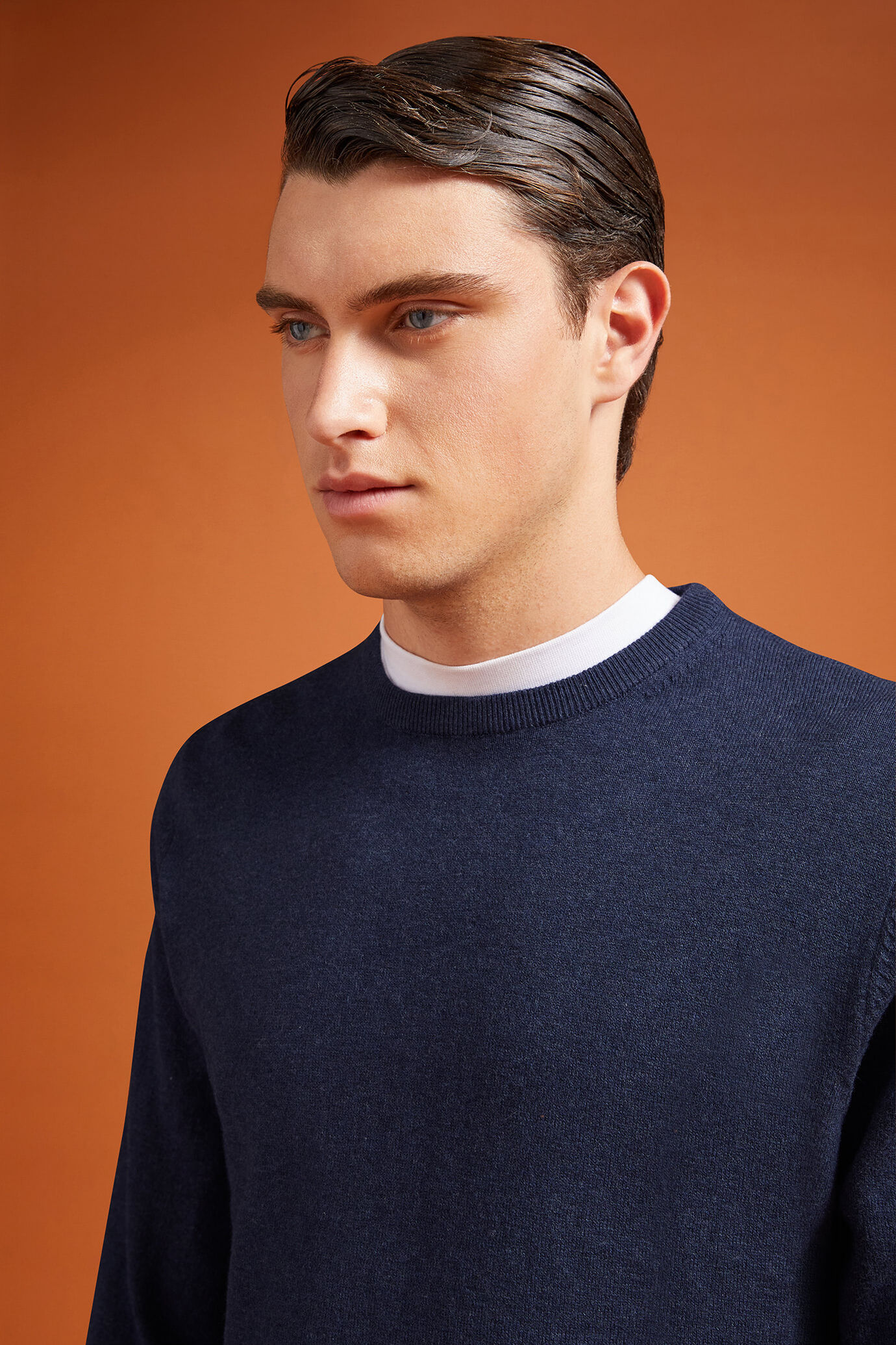 Maglia uomo girocollo lana e cotone regular fit image number 3