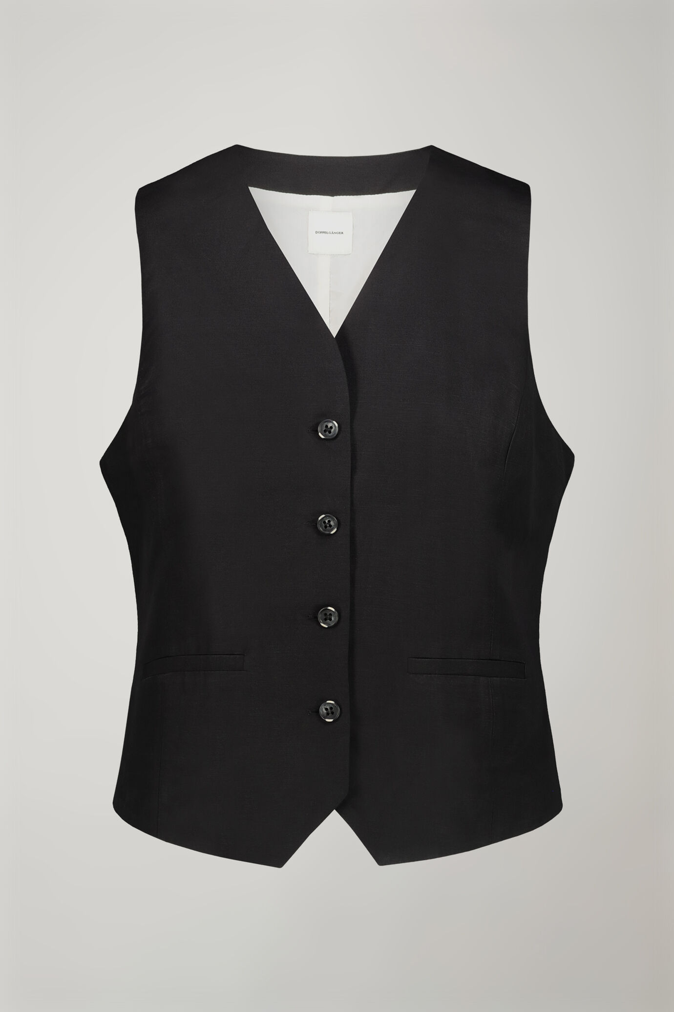 Gilet donna misto lino e cotone regular fit image number 4