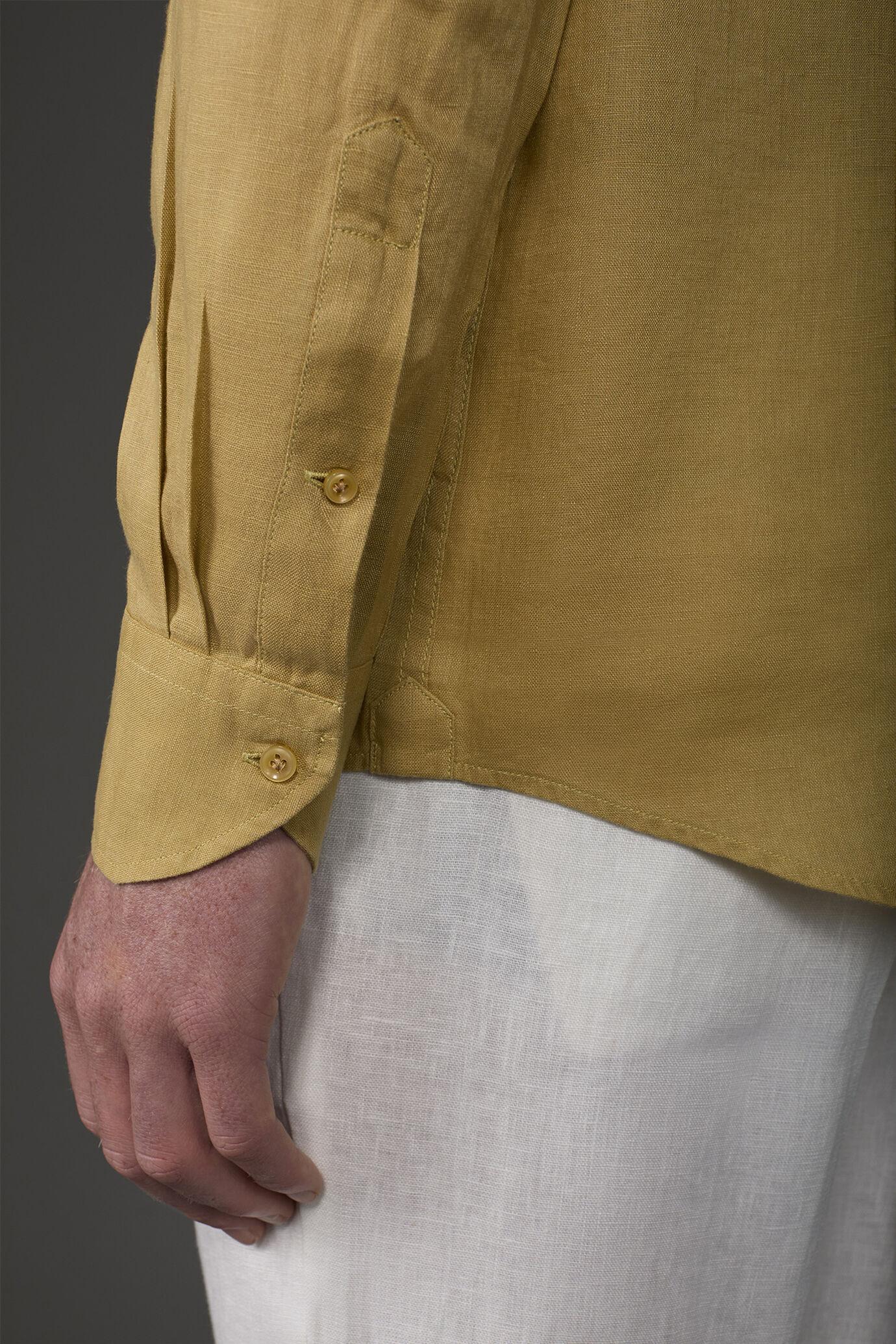 Camicia uomo casual collo classico 100% lino image number 3