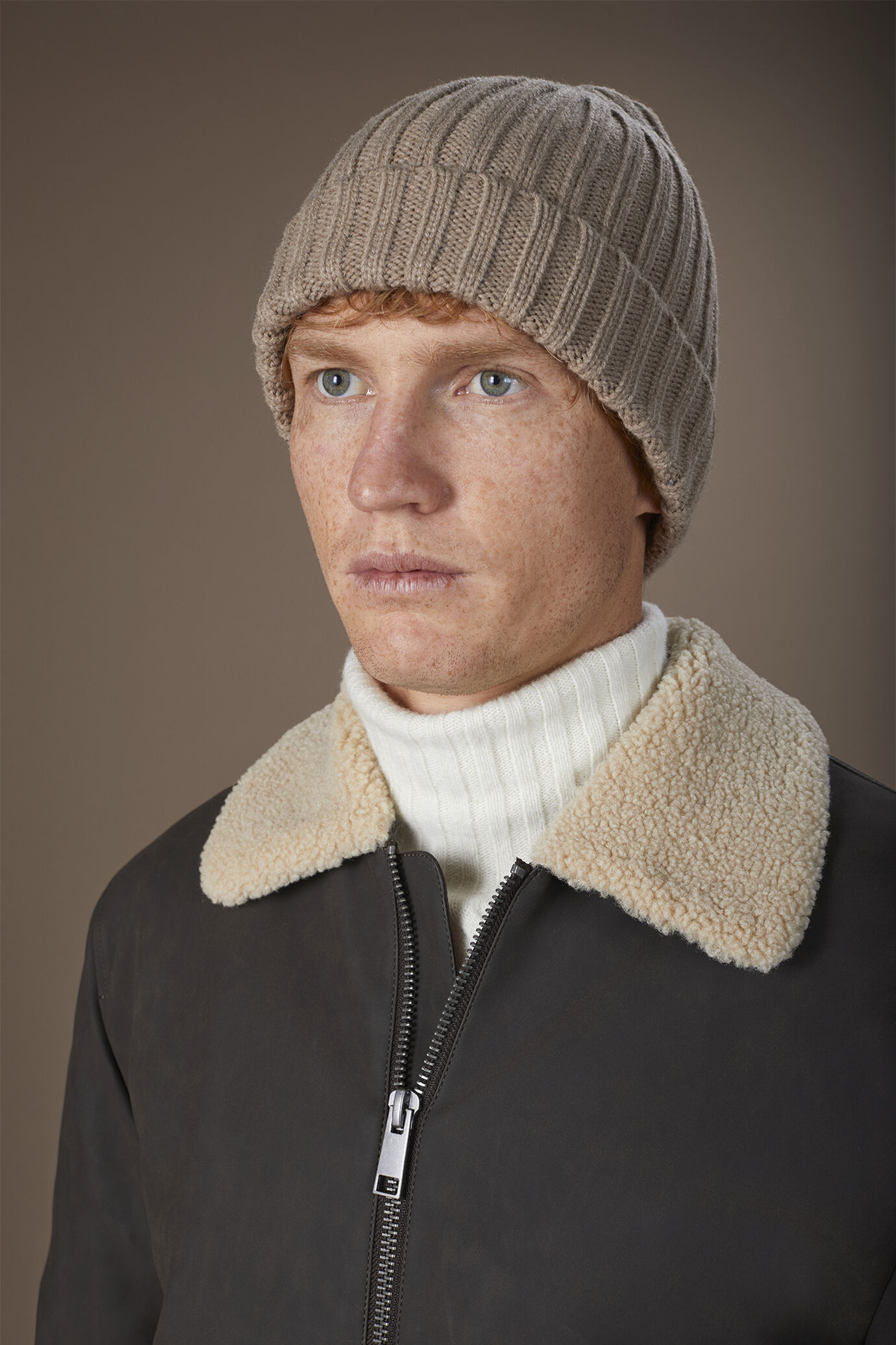 Herrenhut aus Wollmischung mit Rippstrick image number 0