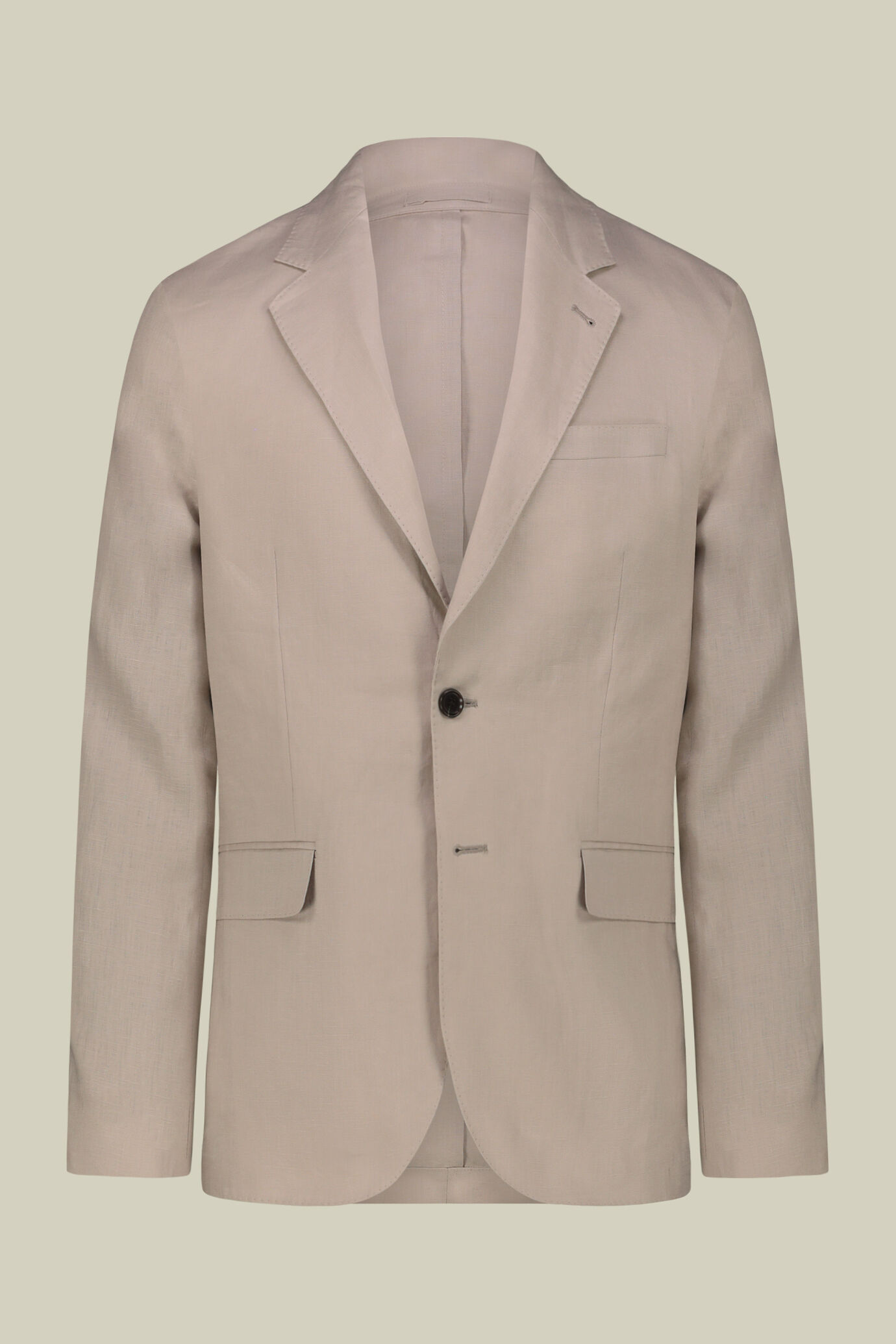Costume droit pour homme avec pantalon sans plis, en 100% lin effet lavé image number 4