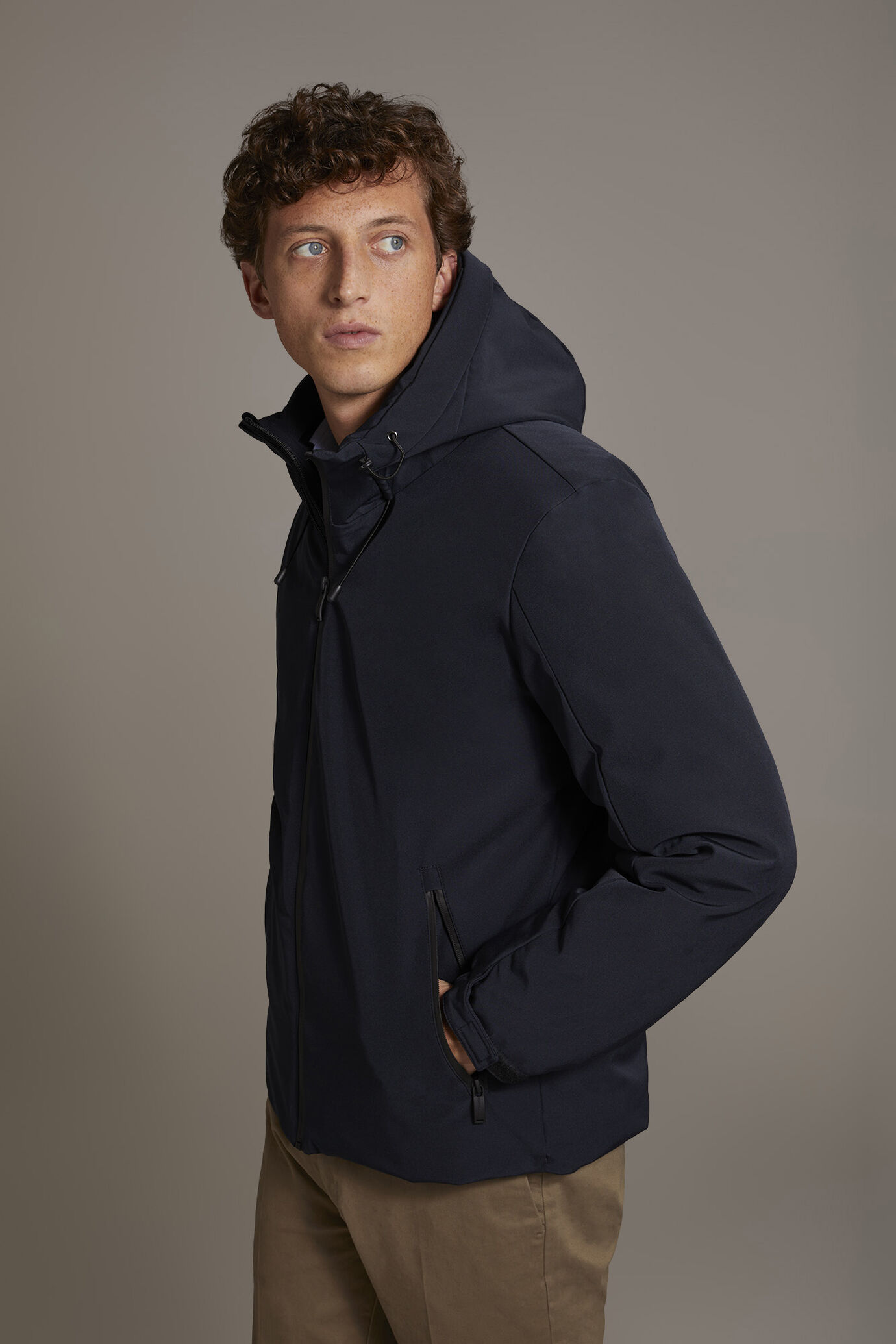 Tech jacket with hood poly tech stretch image number 2