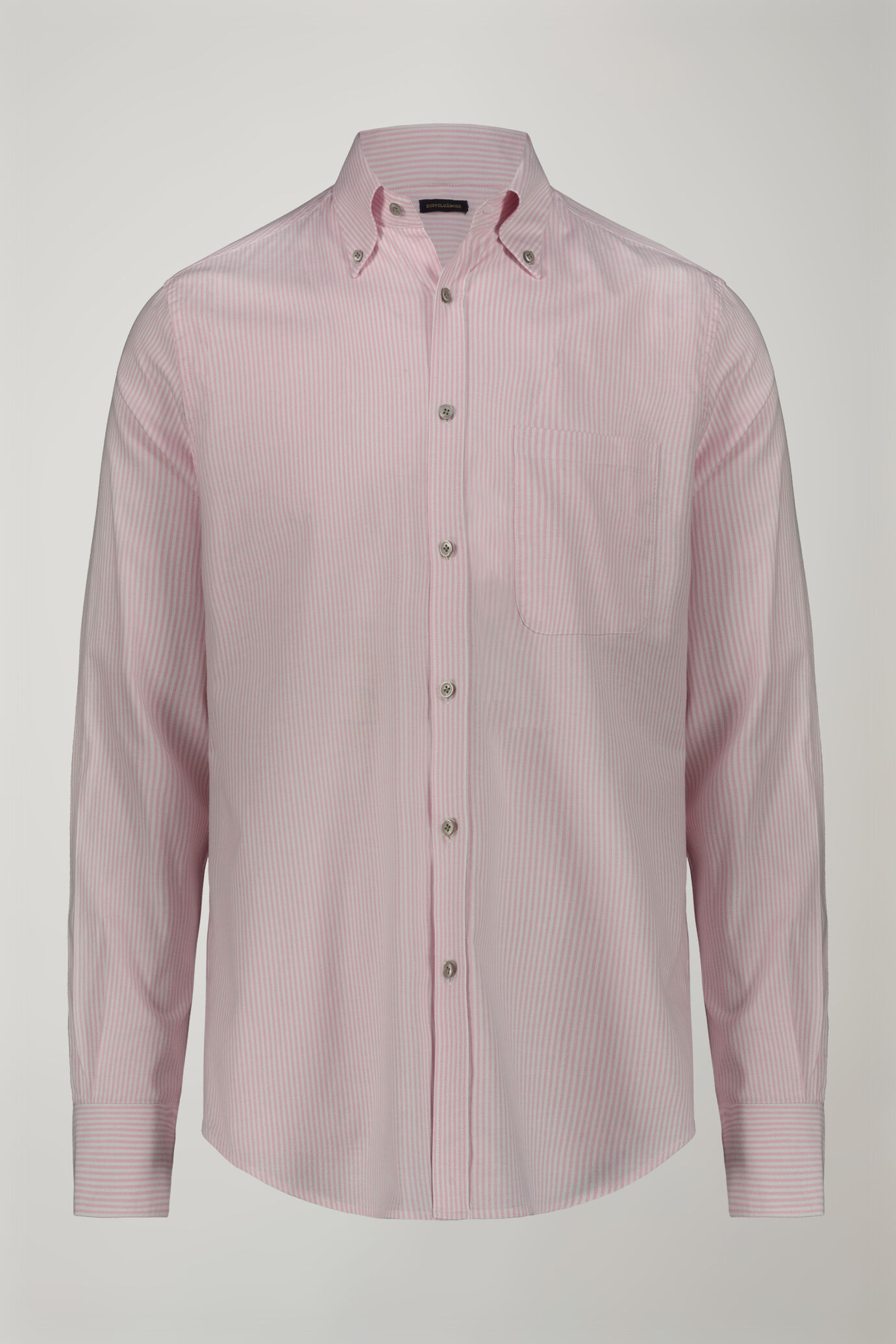 Camicia classica uomo collo button down tessuto Oxford rigato ultra leggero comfort fit image number 5