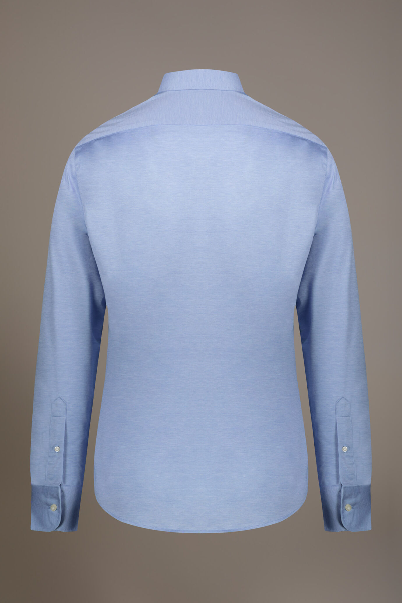 Camicia classica lavata con collo francese comfort fit tessuto jersey image number 4
