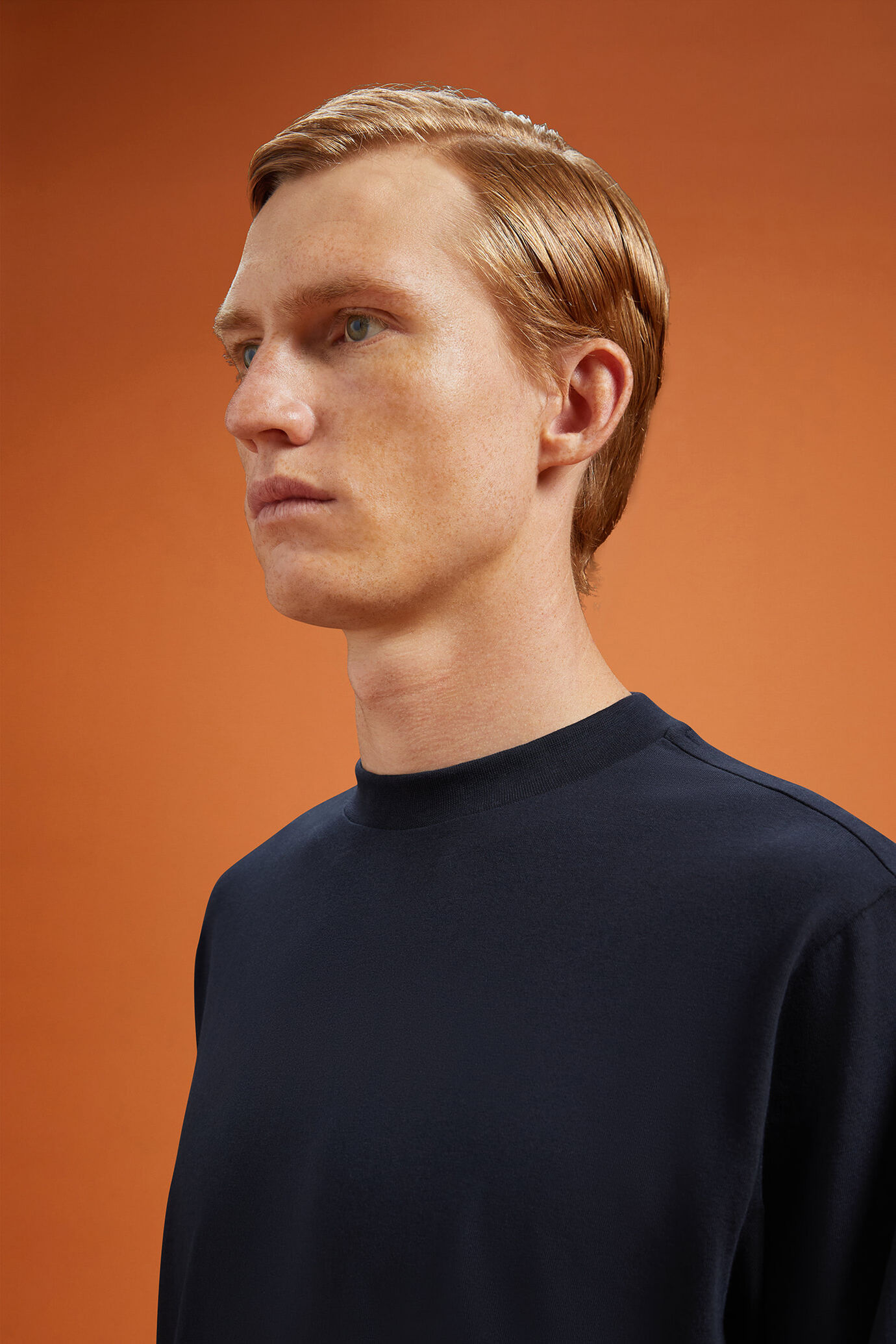 Men's regular fit long-sleeved crew neck T-shirt in 100% cotton image number 4