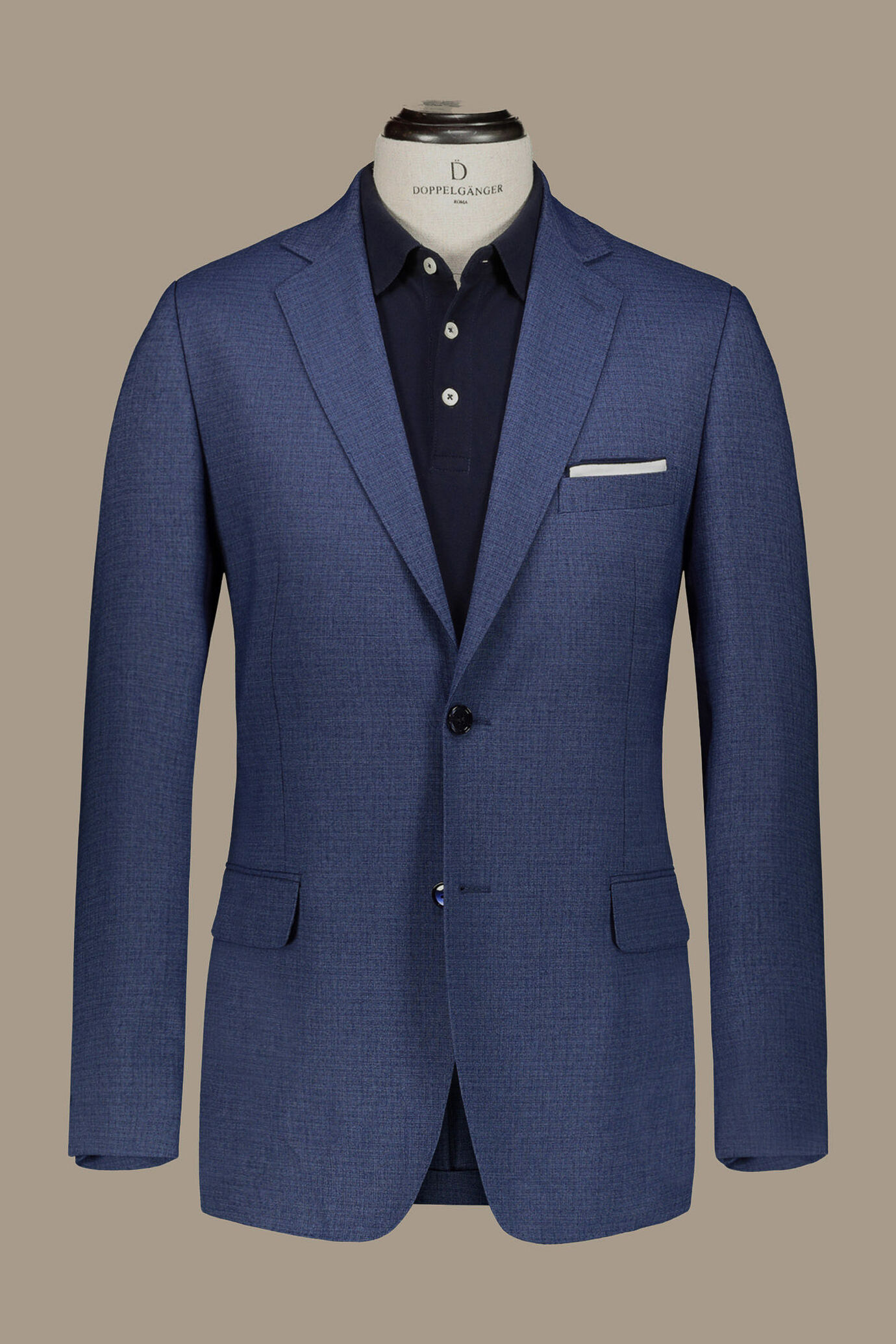 Single breasted jacket flap pockets fabric slub stretch image number 5